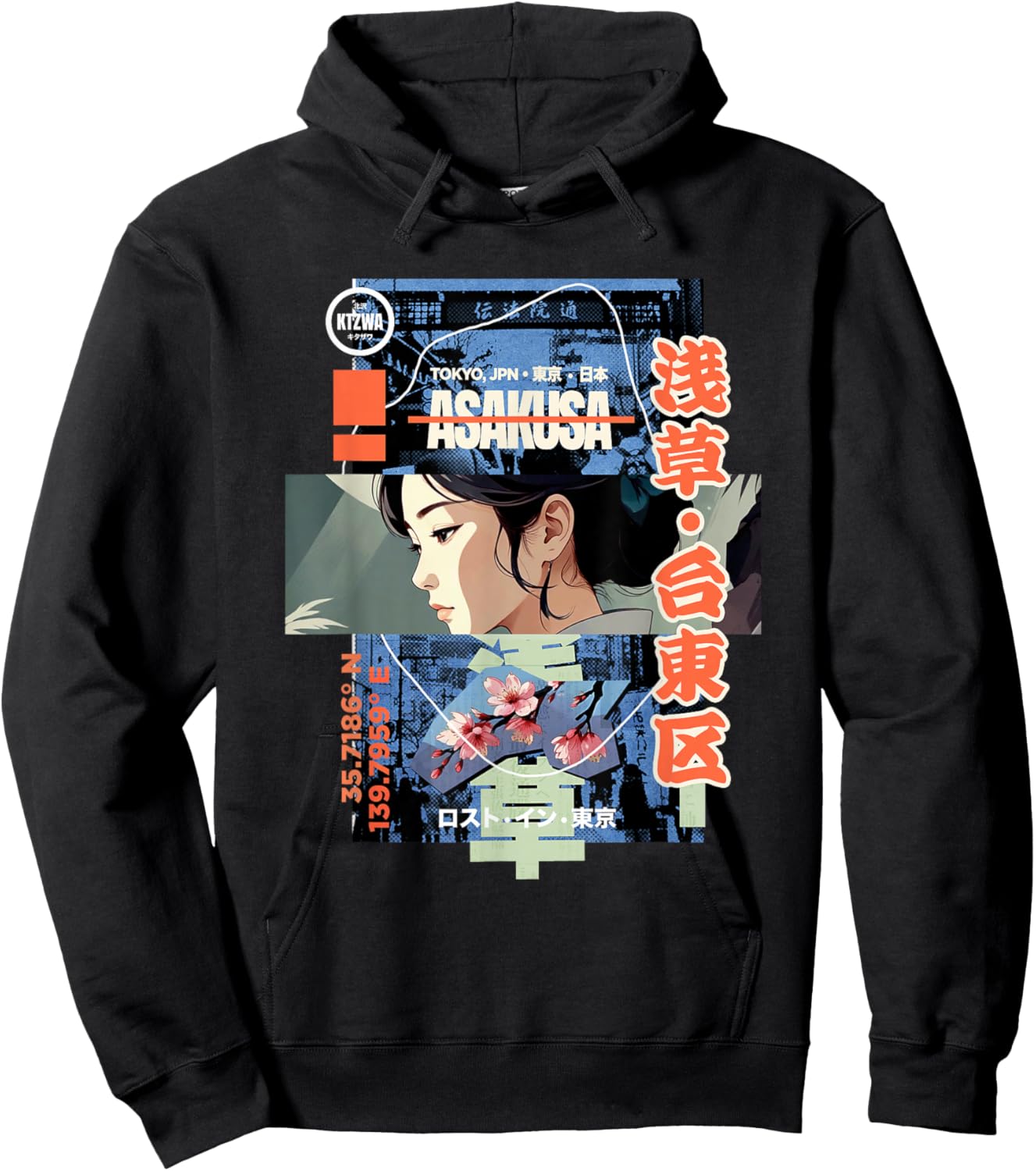 Japanese Retro Vintage 90s 80s Streetwear Tokyo Anime Manga Hoodie - Hoodie | Black