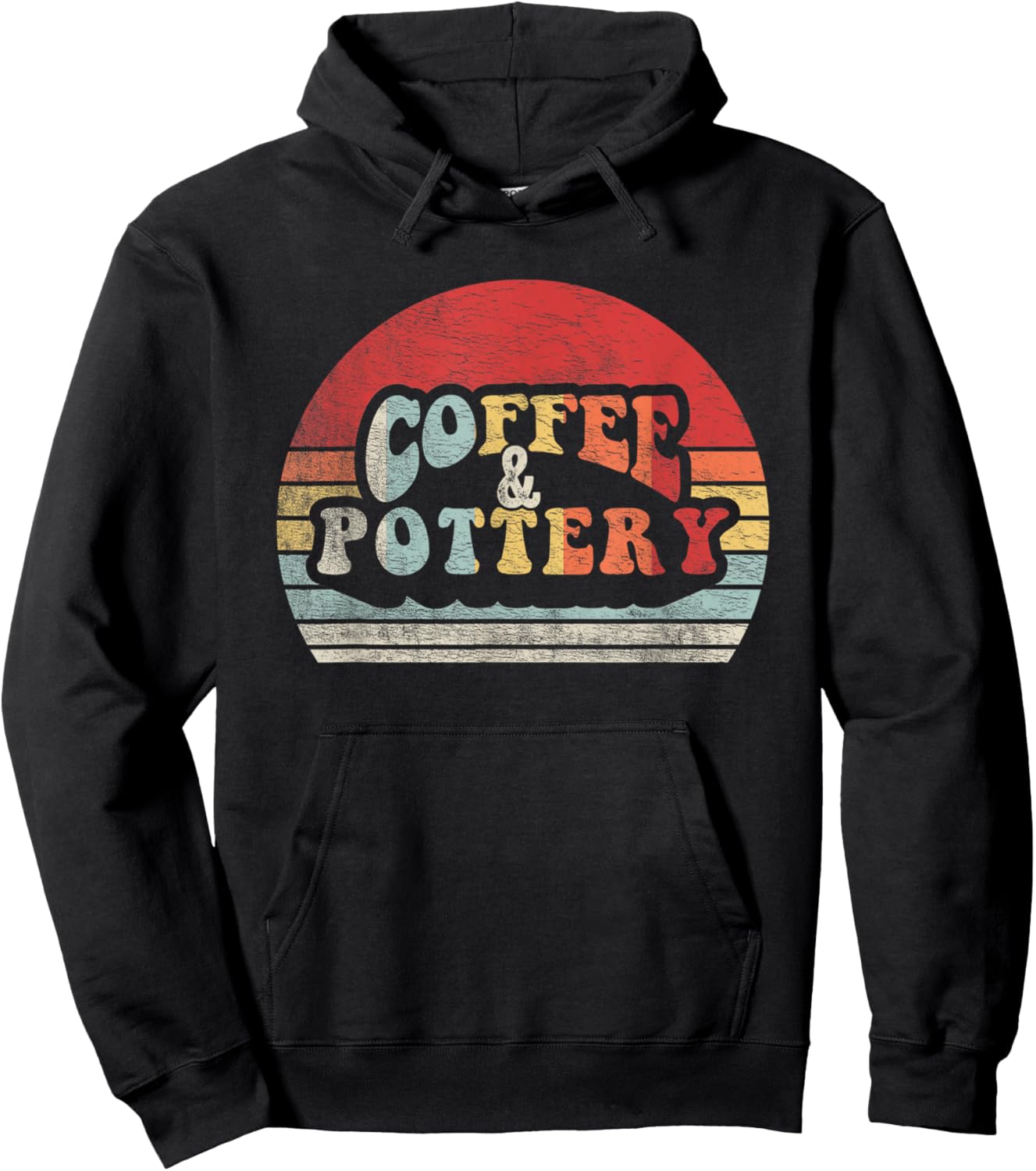 Retro Vintage Coffee & Pottery Potter Shirt Potter Pottery Hoodie - Hoodie | Black