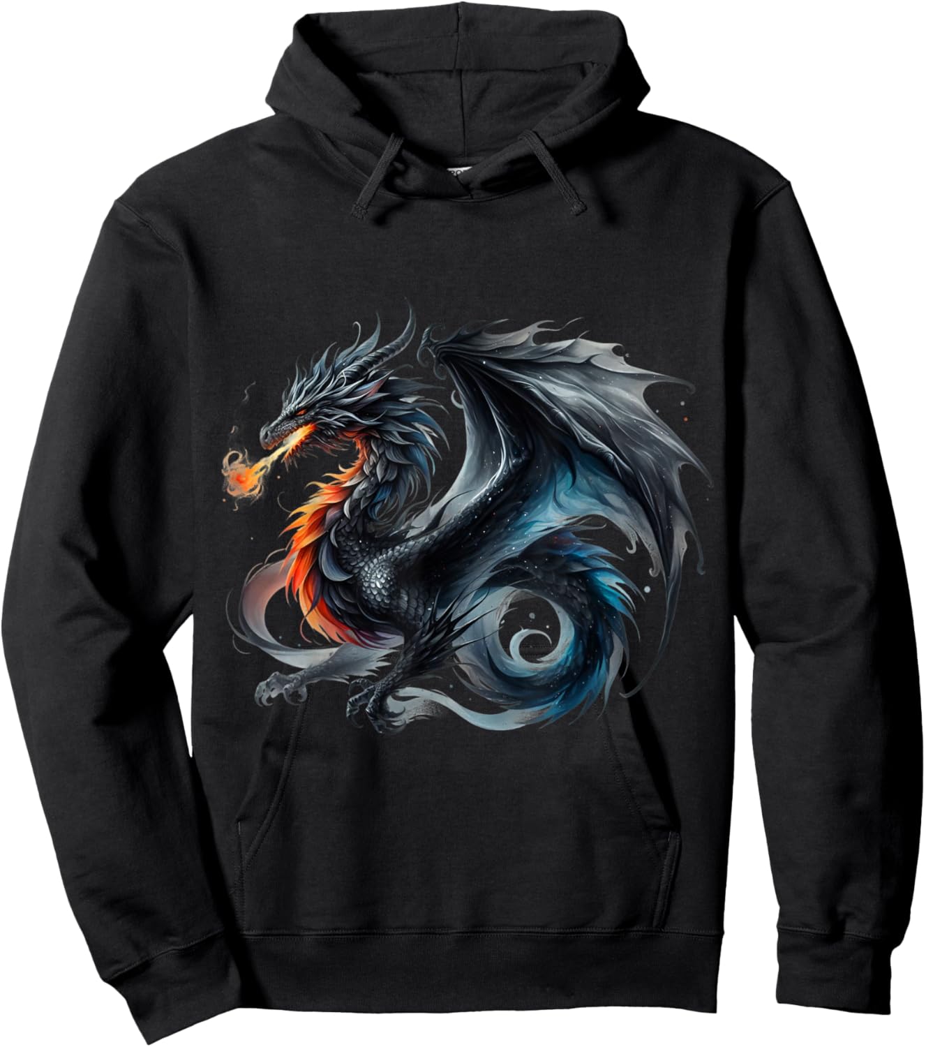 Créature mythique volante Dragon Cool Flame-crachant le dragon Hoodie - Hoodie | Black