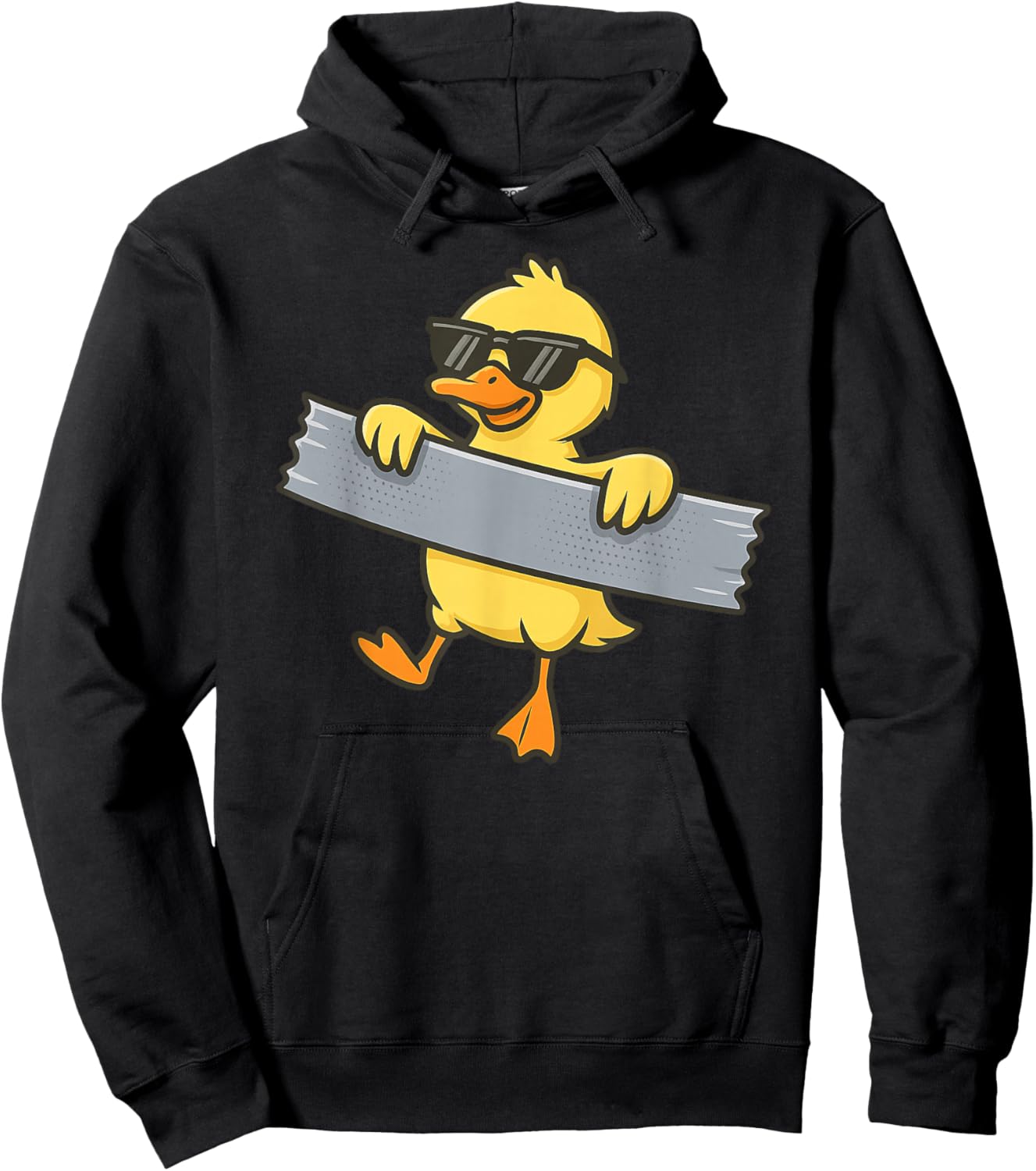 Funny Yellow Duck Duct Tape Animal Lover Boys Girl Kids Hoodie - Hoodie | Black