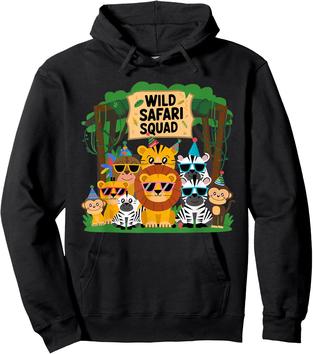 Safari Squad Party for Kids Birthday Hoodie - Hoodie | Black