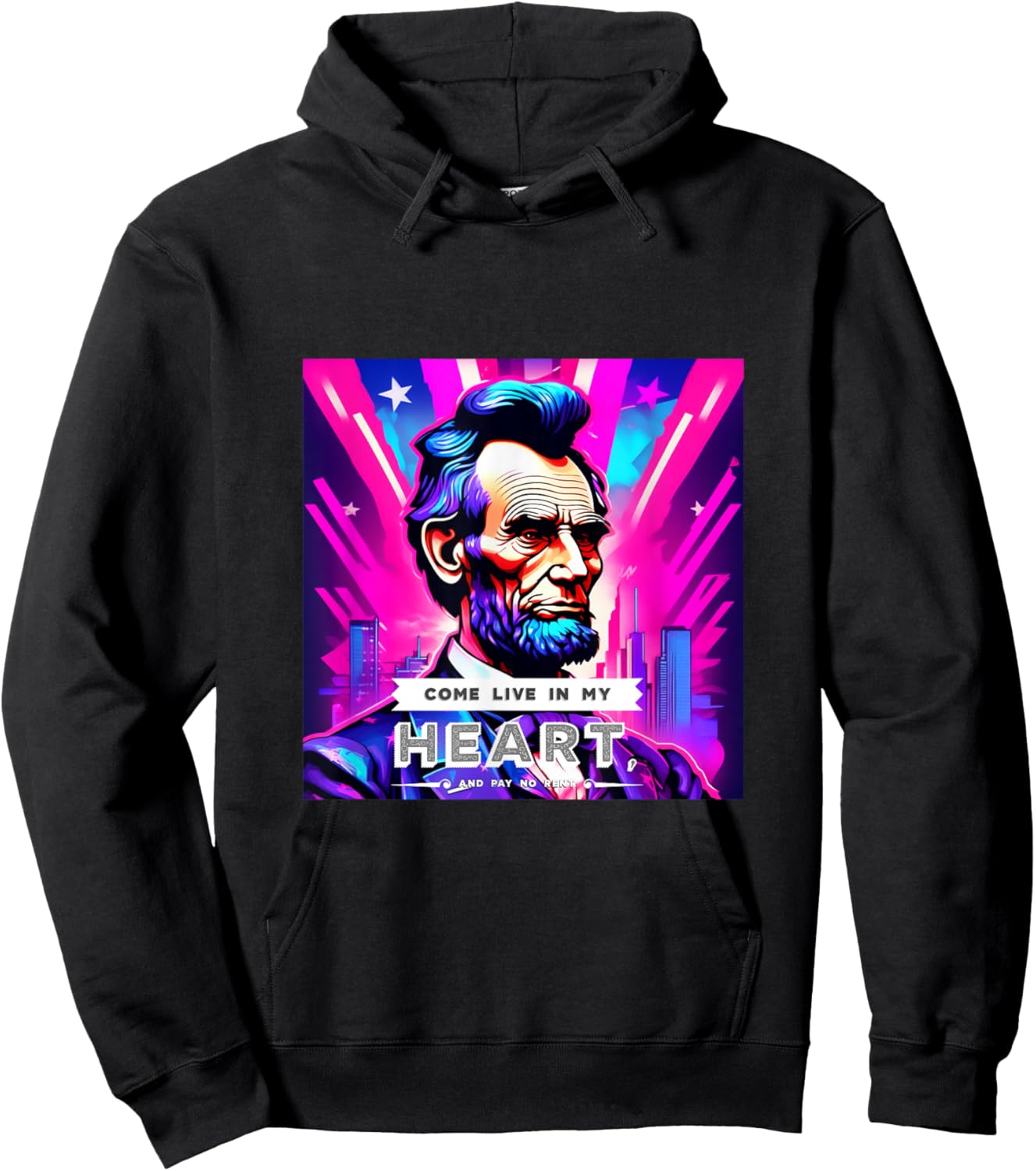 Patriotic Abraham Lincoln Graphic Inspiring Quote Design Hoodie - Hoodie | Black
