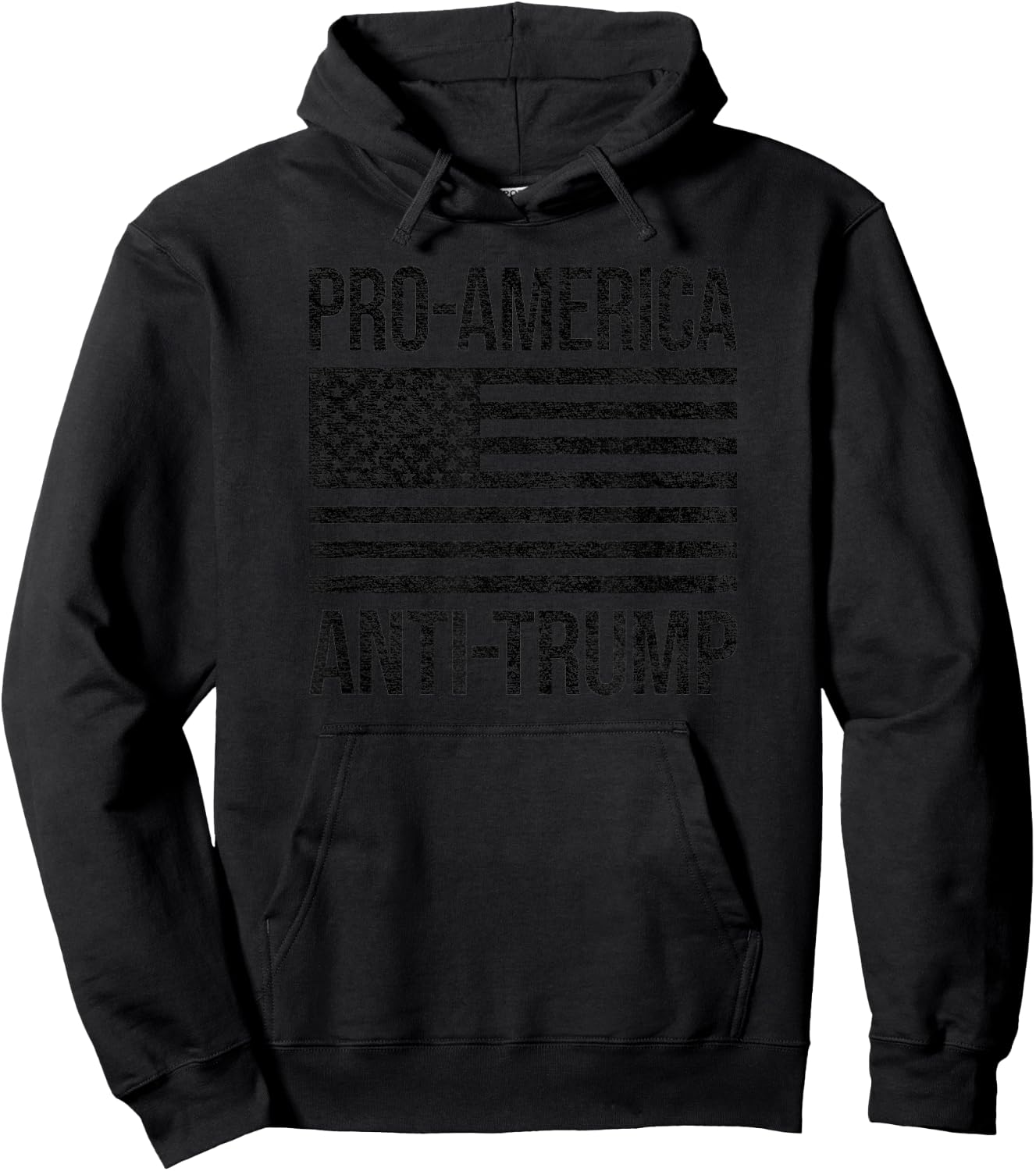 PRO America Anti Trump US American Flag Patriot Hoodie - Hoodie | Black