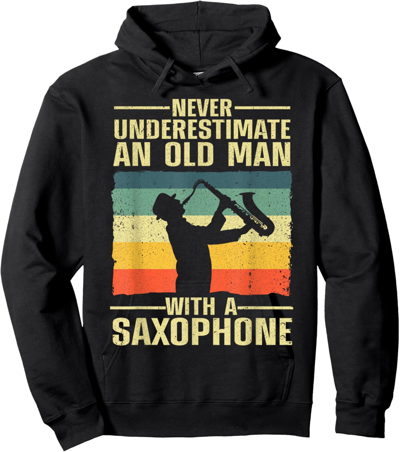Funny Saxophone Design Dad Orchestra Saxophone Lover Hoodie - Hoodie | Black