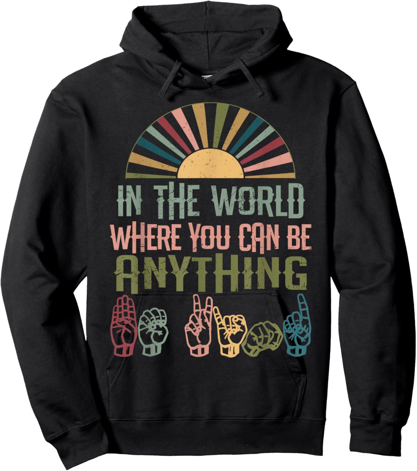 Sign Language Deaf Awareness Kindness ASL Lenguaje de Señas Hoodie - Hoodie | Black