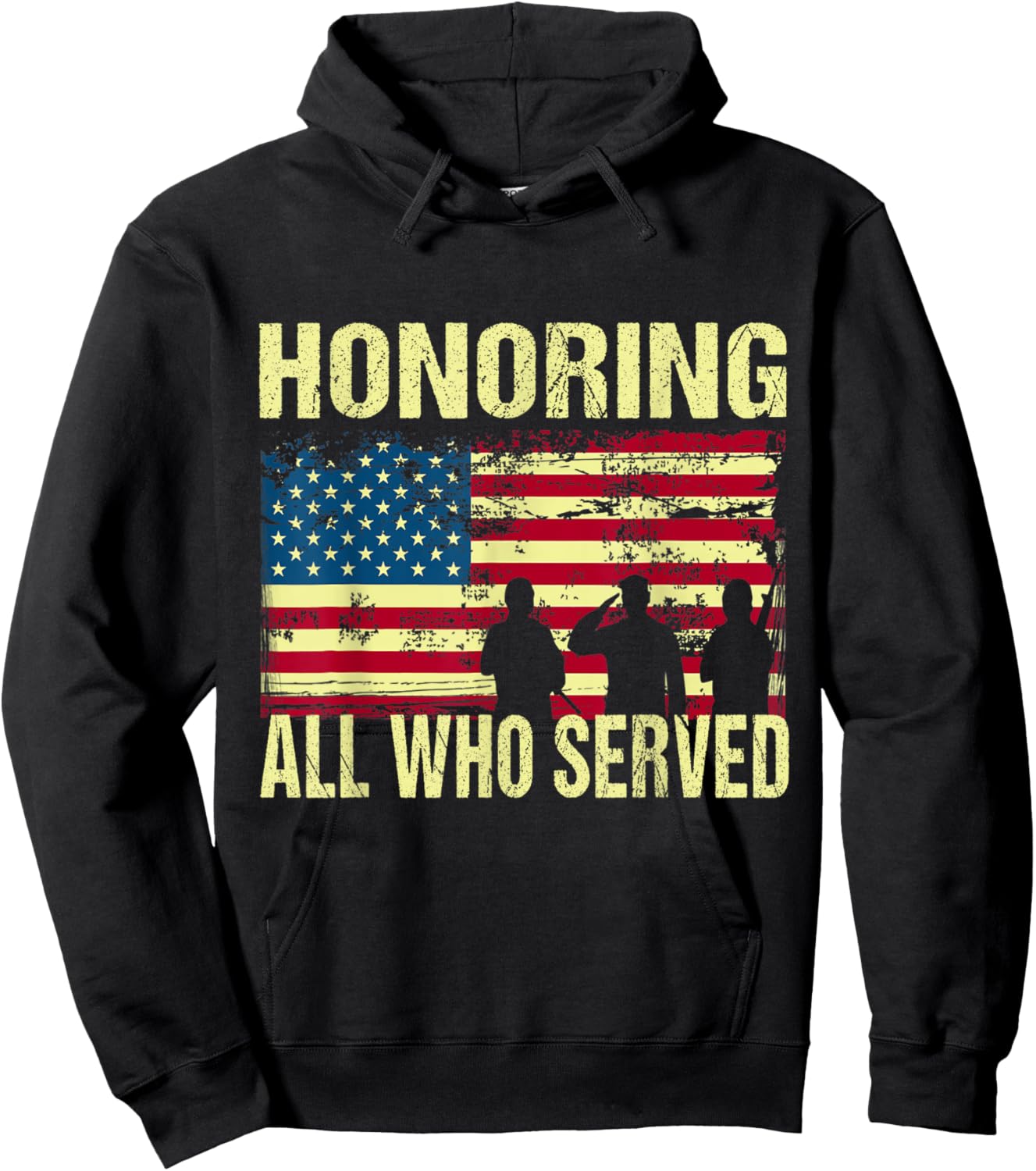 Honoring All Who Served Armed Forces Day Proud US Army Hoodie - Hoodie | Black