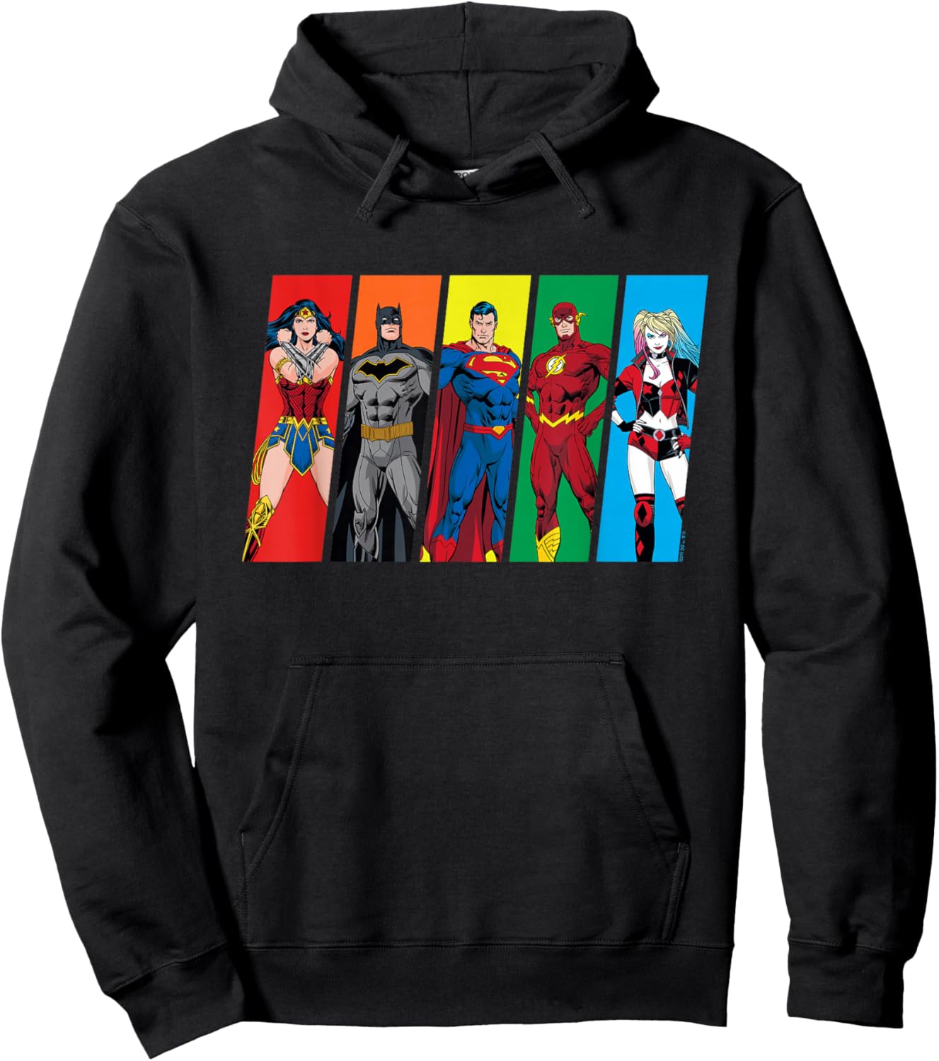 DC Originals Pride Harley Quinn Wonder Woman Batman Flash Hoodie - Hoodie | Black