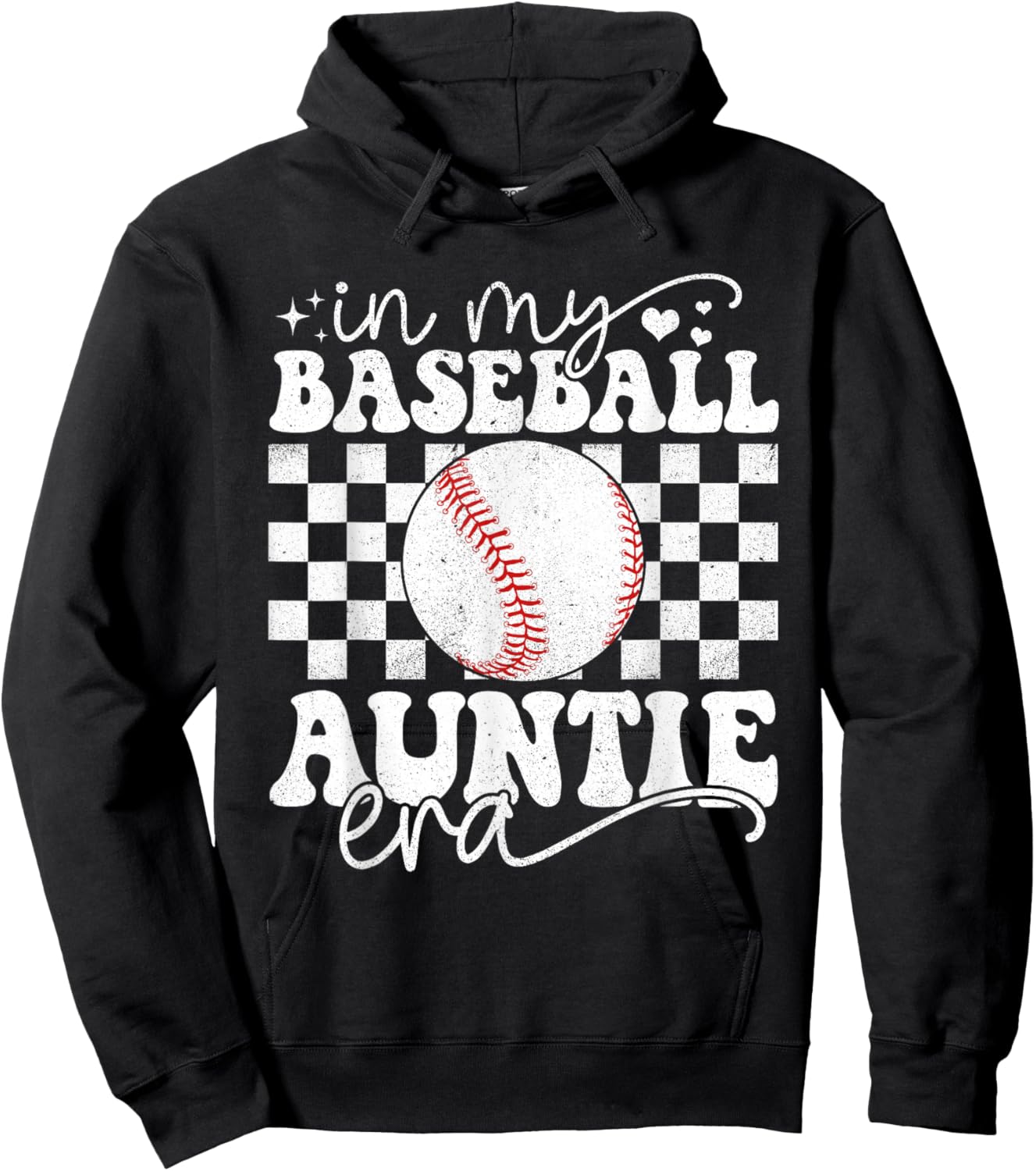 In My Baseball Auntie Era Funny Baseball Auntie Mother's Day Hoodie - Hoodie | Black