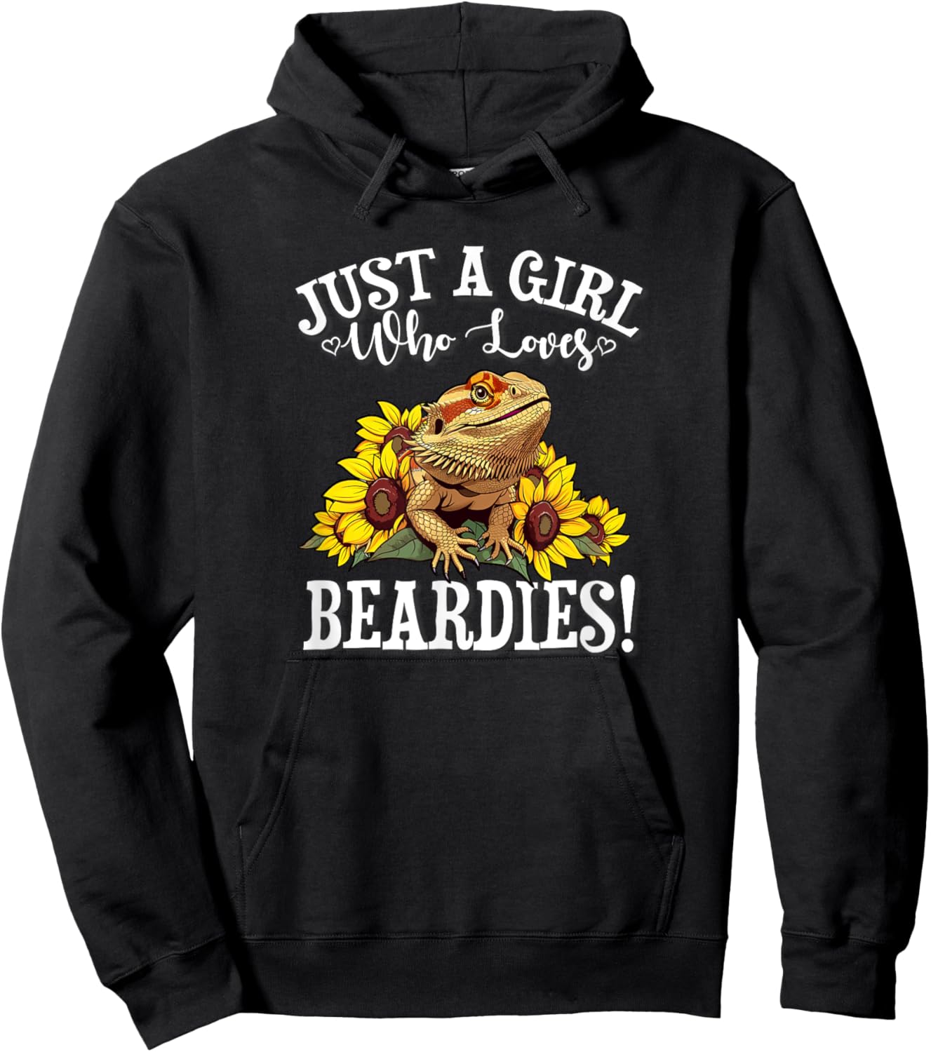 Tiny Dinosaur Girl Who Loves Bearded Dragon Lover Hoodie - Hoodie | Black