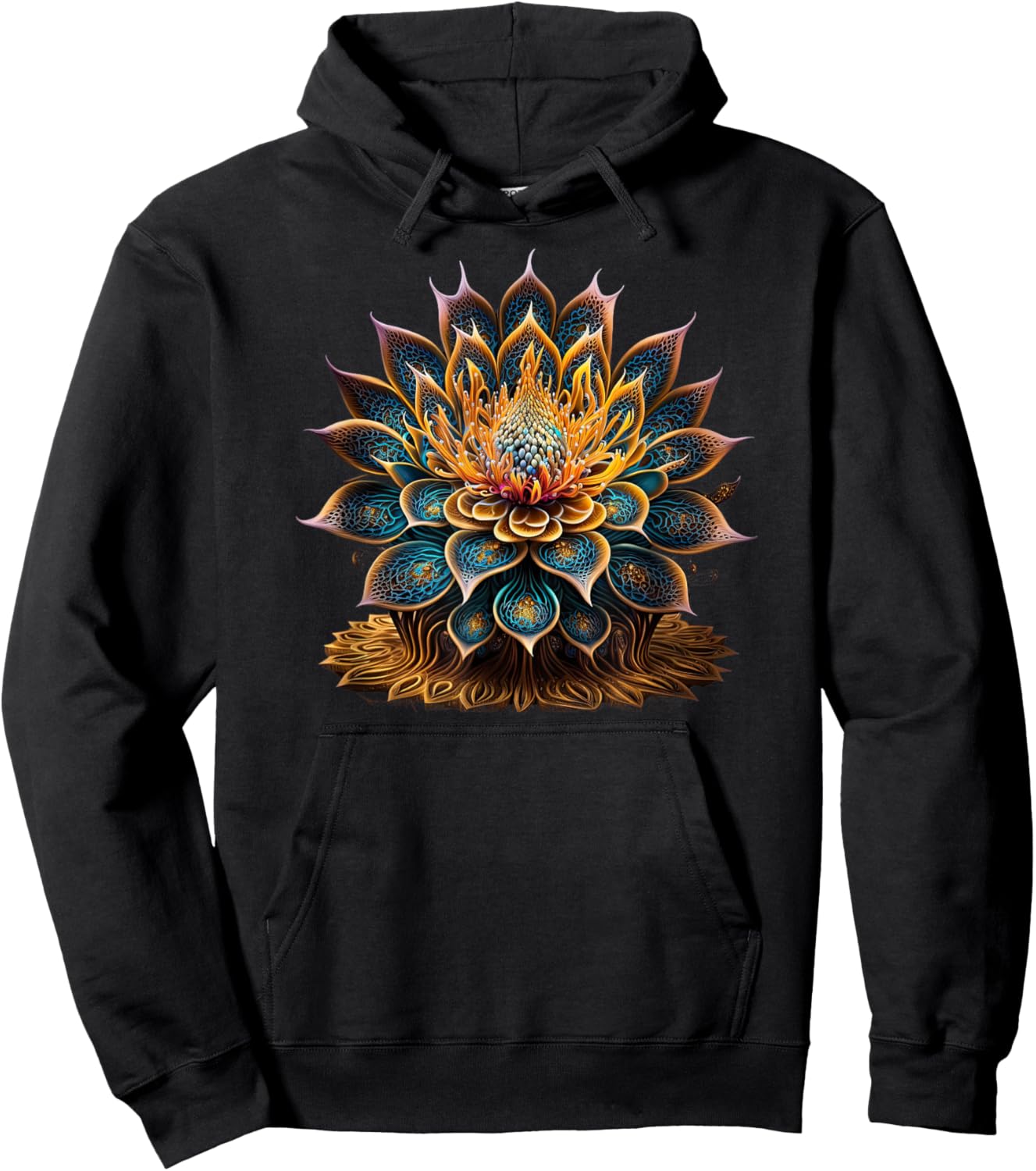 Lotus Flower Yoga Zen Bohemian Namaste Meditation Hoodie - Hoodie | Black