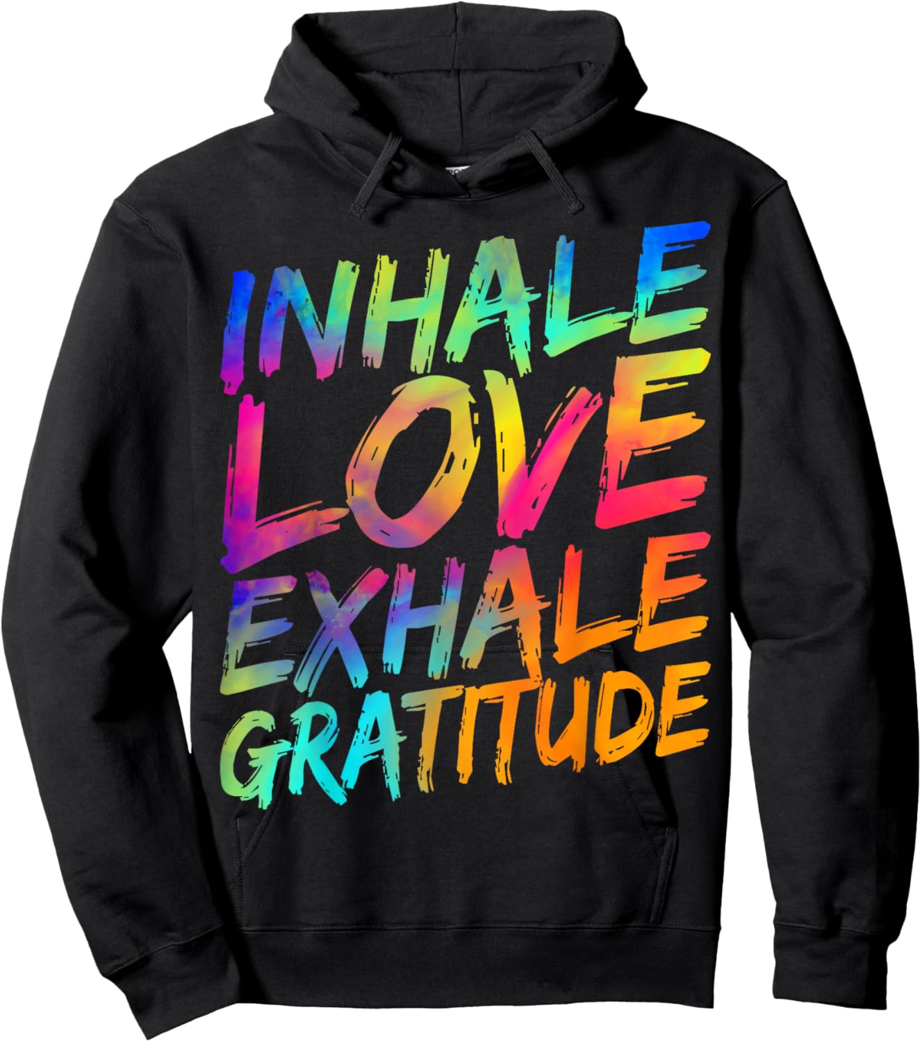 Inhale Love Exhale Gratitude Yoga Meditation Spiritual Women Hoodie - Hoodie | Black