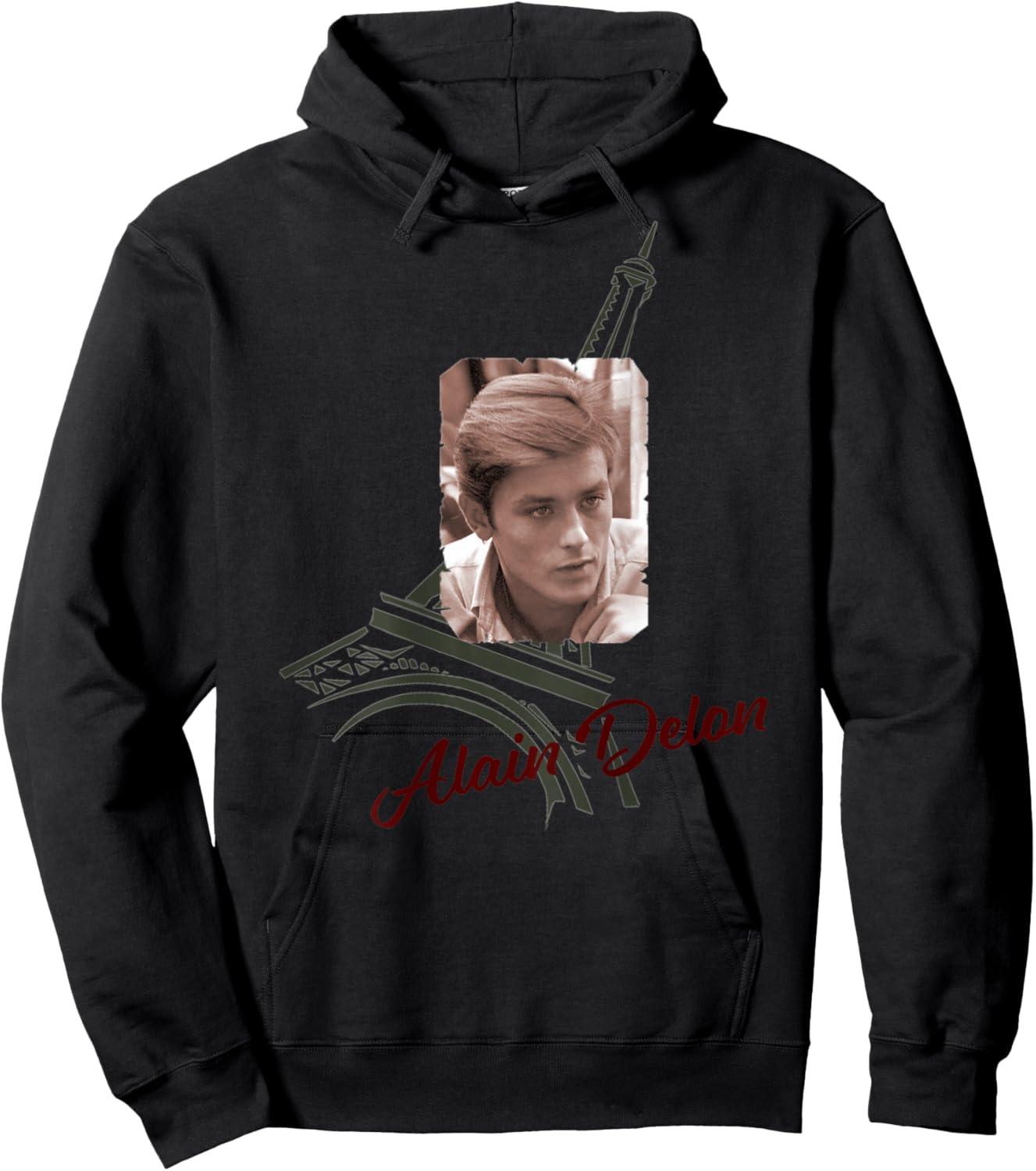 Alain Delon_001_Back Printed Hoodie - Hoodie | Black