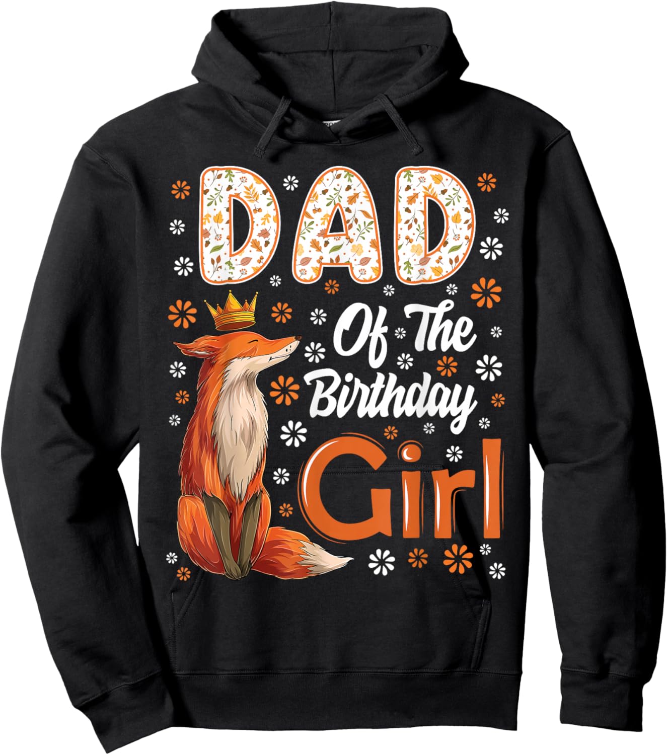 Dad Fox Animal Lovers Birthday Girl Fox B-day Family Hoodie - Hoodie | Black