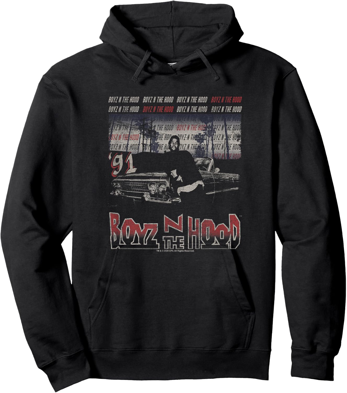 Boyz N The Hood Ice Cube and Car '91 Photo Hoodie - Hoodie | Black