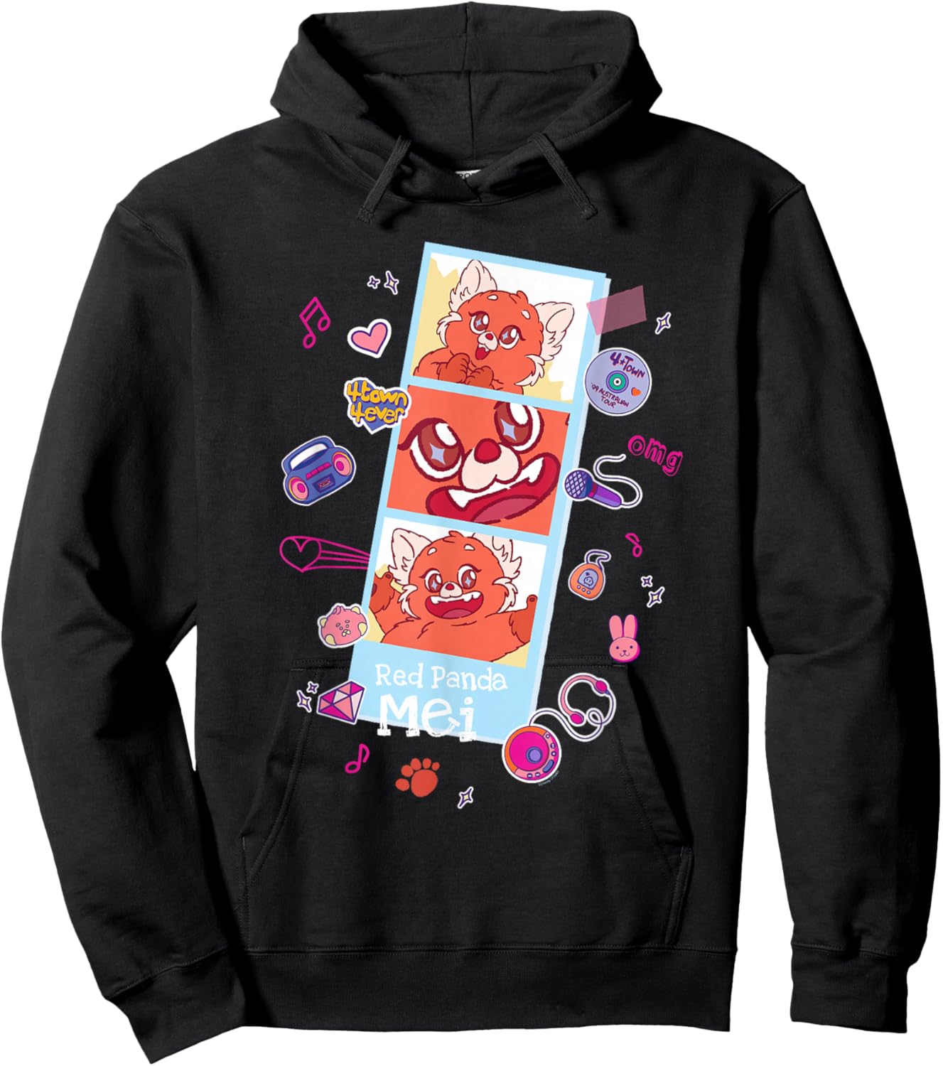 Disney and Pixar's Turning Red Panda Mei Cute Photo Strip Hoodie - Hoodie | Black
