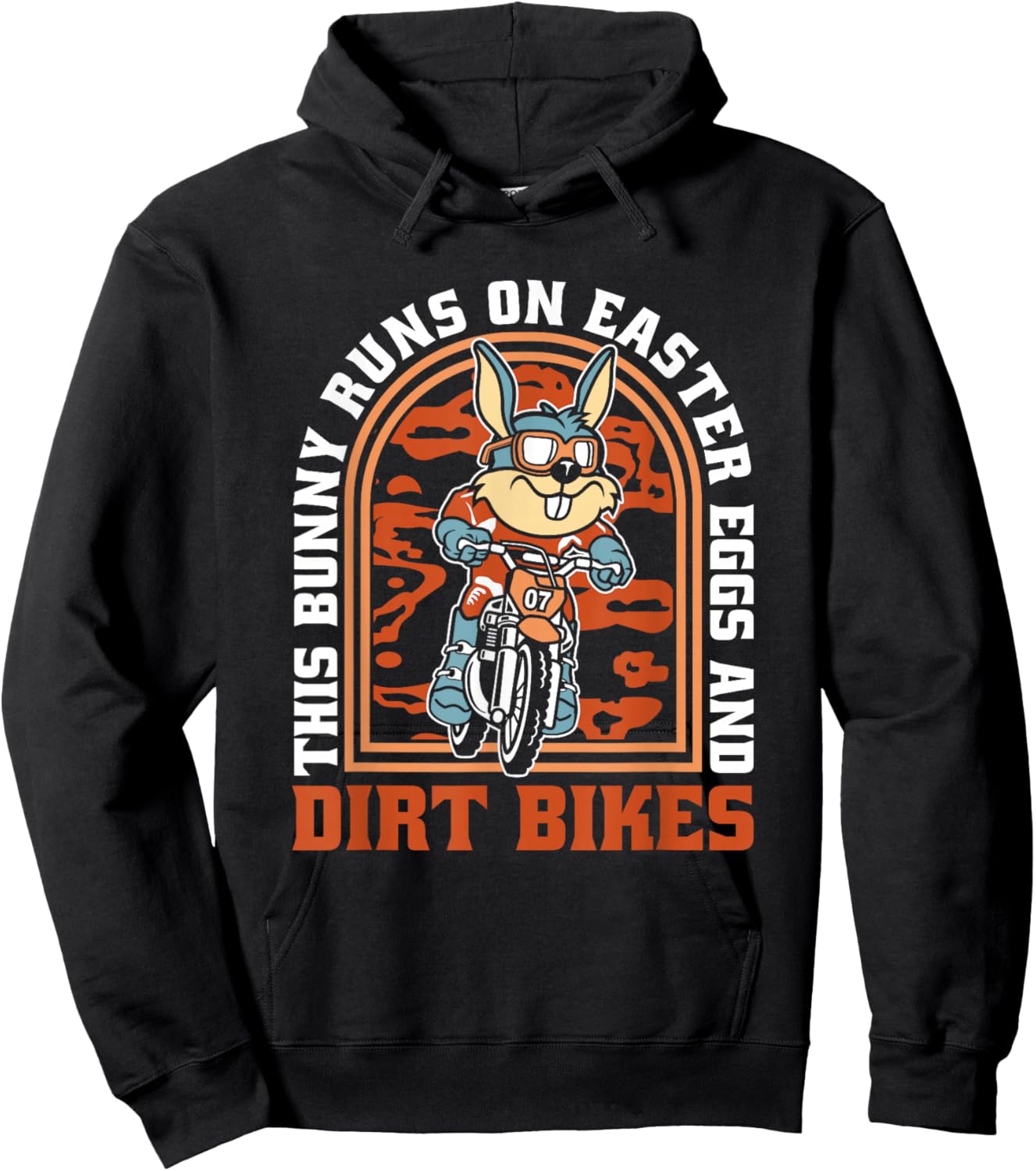 MX Motocross Rabbit Motorcycle Dirt Bike – Biker Dirt Bike Hoodie - Hoodie | Black