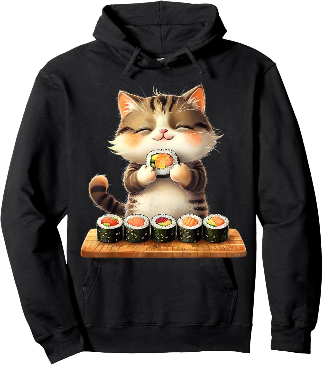 Kawaii Cat Lover Japanese Cat Owner Sushi Lover Anime Otaku Men Women Kids Hoodie - Hoodie | Black