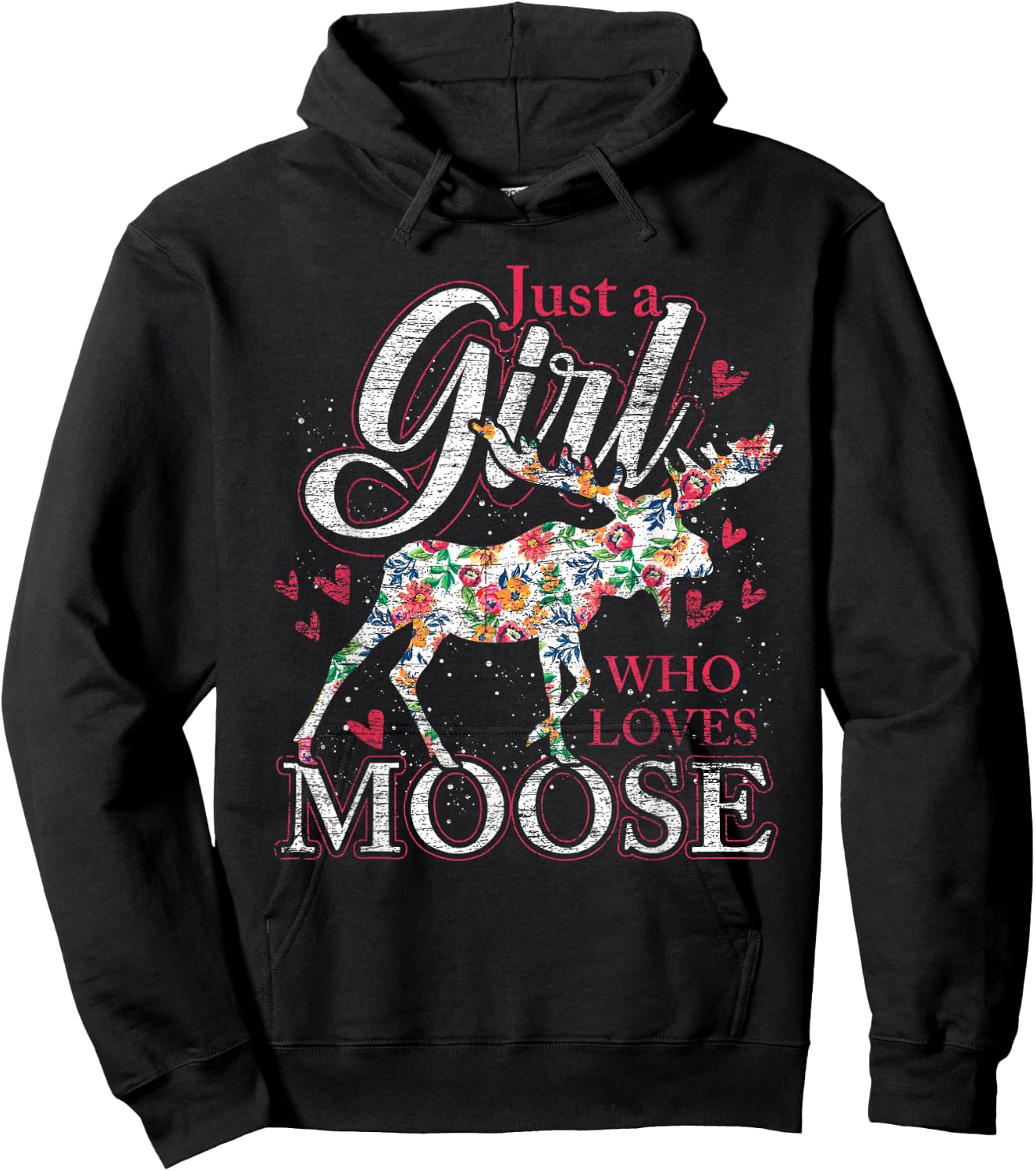 Nur EIN Mädchen das Elche liebt Sweden Animal Vintage Elk Hoodie - Hoodie | Black