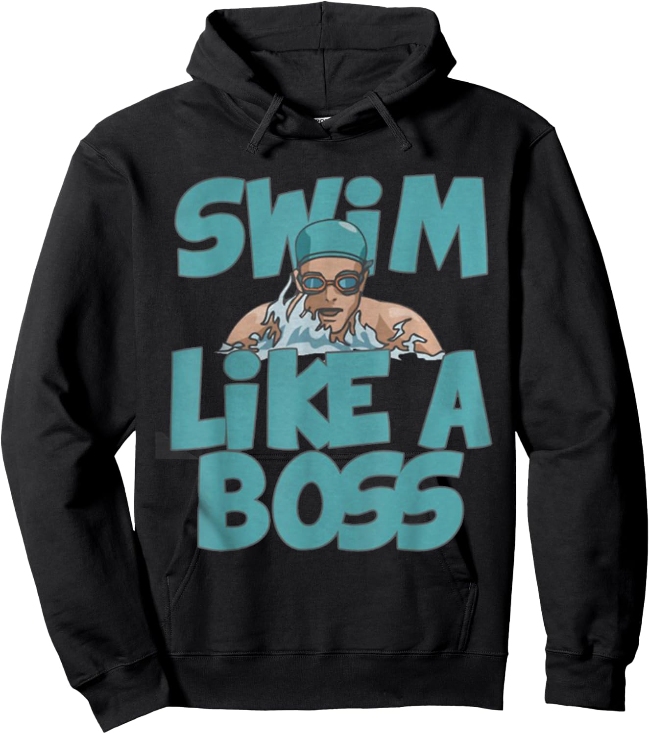 Swim Like a Boss Shirt Swimming Swimmer Team Funny Gift Hoodie - Hoodie | Black