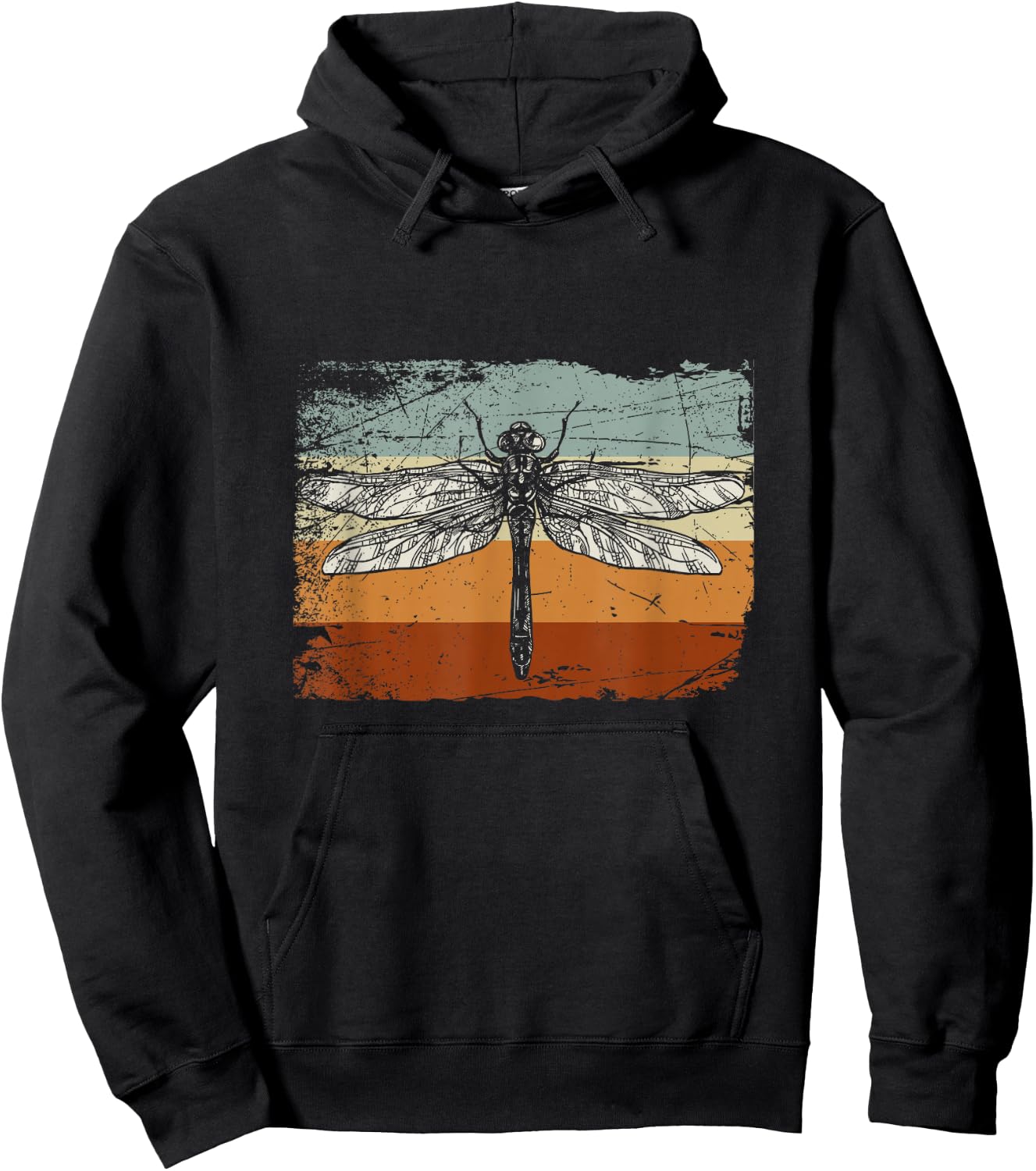 Retro Insect Dragonfly Hoodie - Hoodie | Black