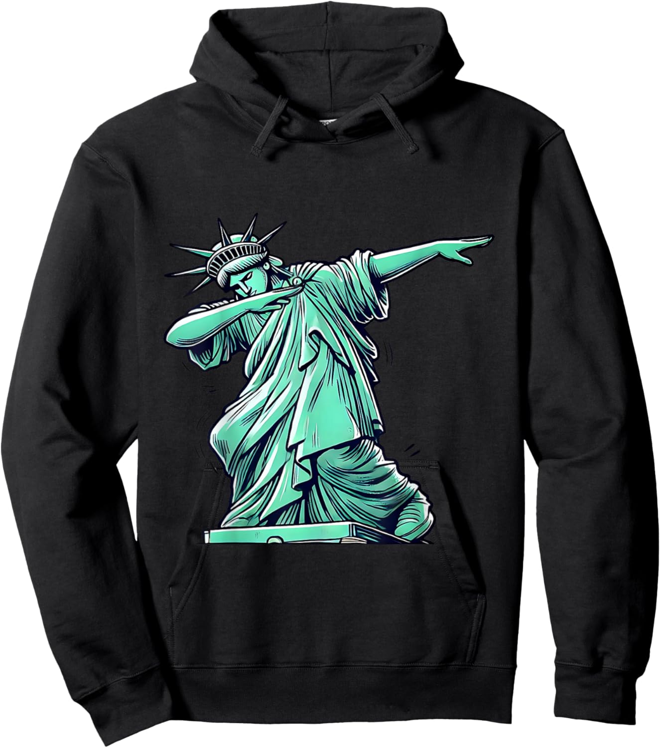 Statue Of Liberty Dabbing Funny Patriotic Hoodie - Hoodie | Black