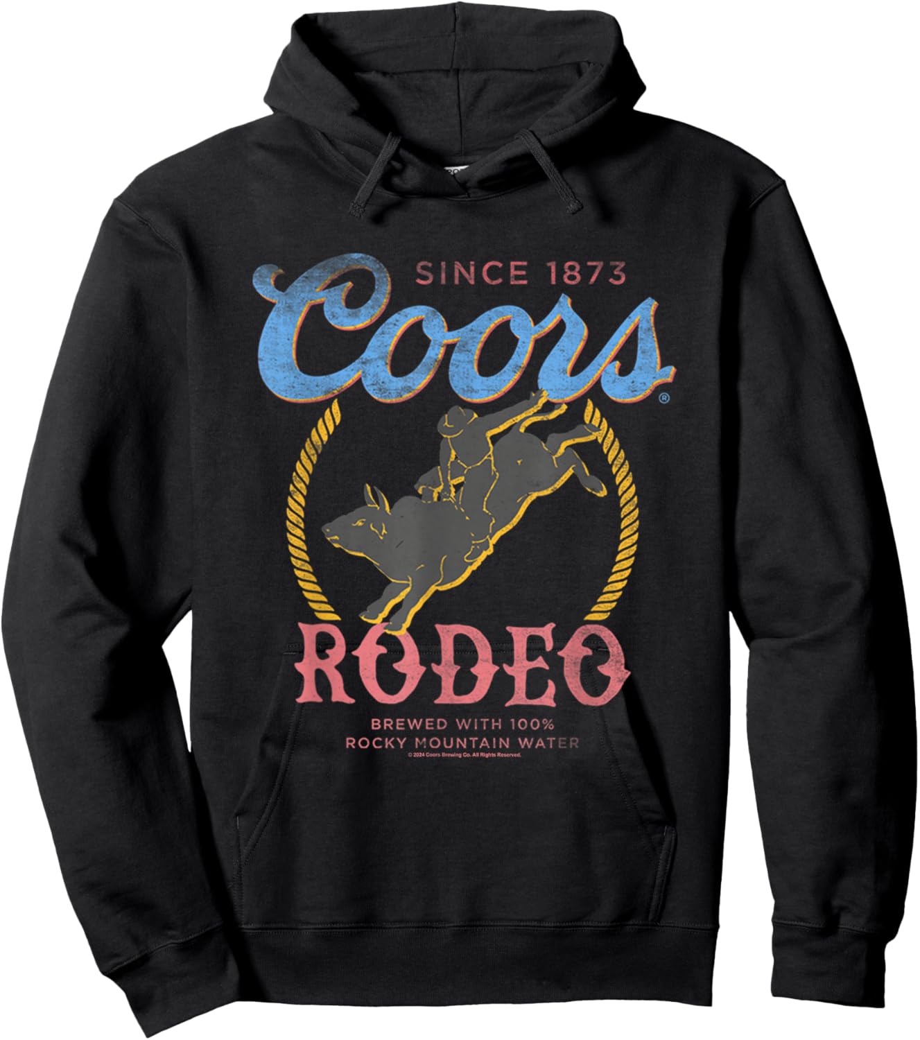 Coors Rodeo Since 1873 100% Rocky Mountain Water Vintage Hoodie - Hoodie | Black