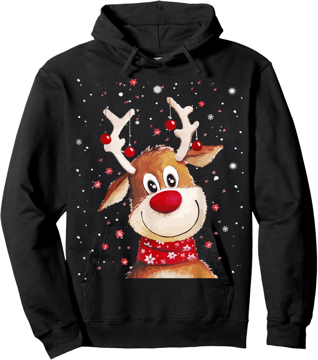 Rudolph Red Nose Santa Claus's Reindeer Hoodie - Hoodie | Black