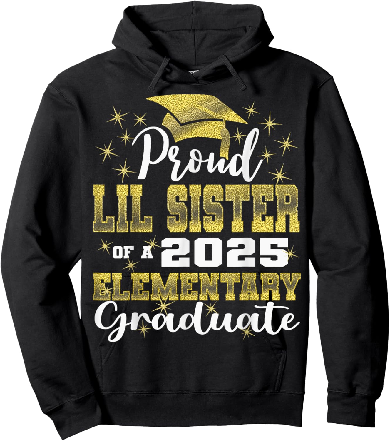 Proud Little Sister of 5th Grade Graduate 2025 Graduation Hoodie - Hoodie | Black