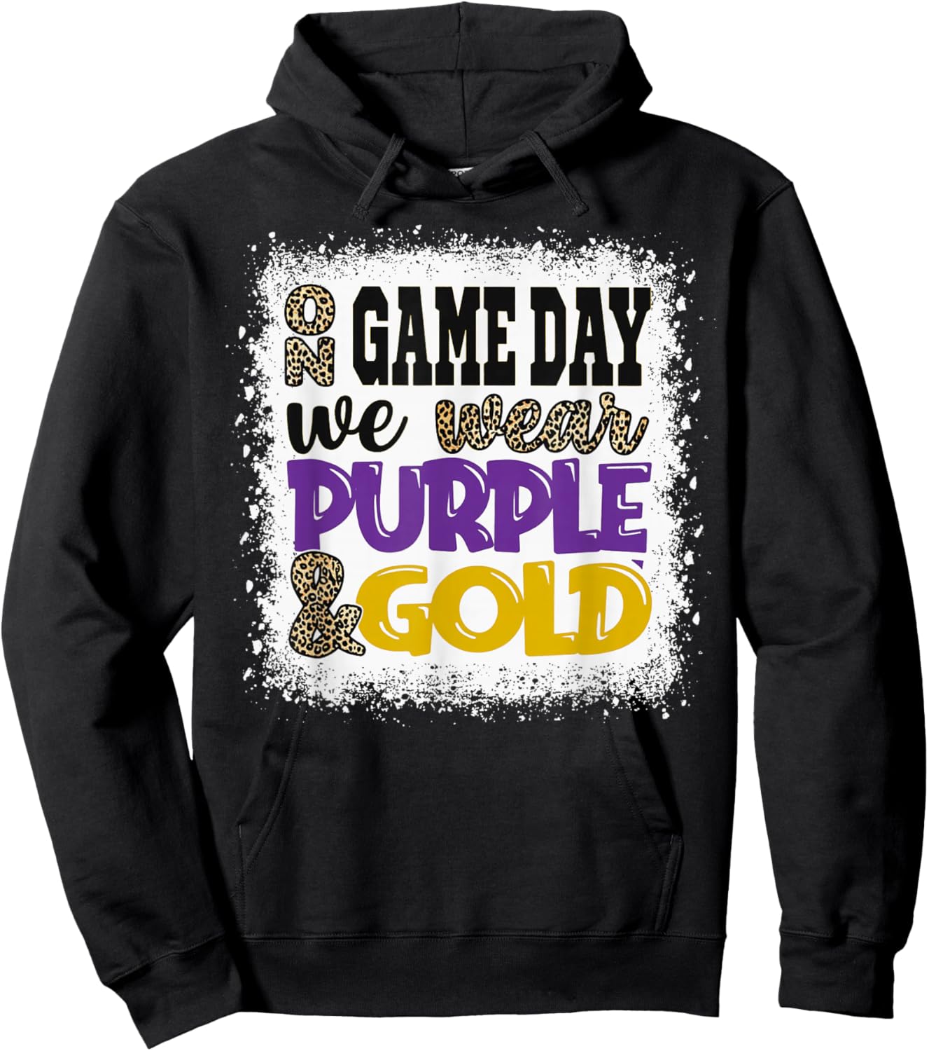 On Gameday Football We Wear Purple and Gold Game Day Hoodie - Hoodie | Black