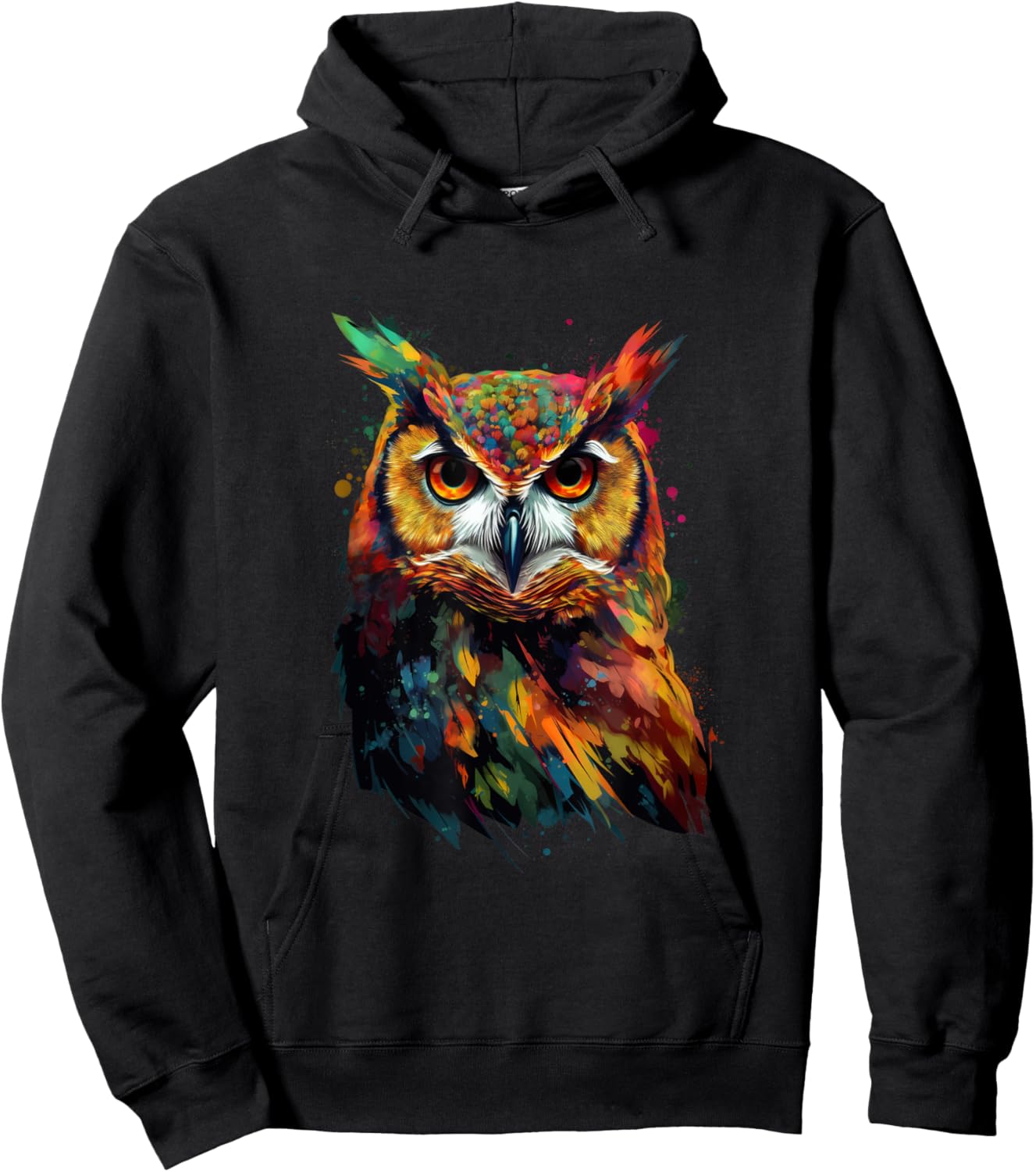 Owl Lovers Pop Art Colorful Owl Hoodie - Hoodie | Black