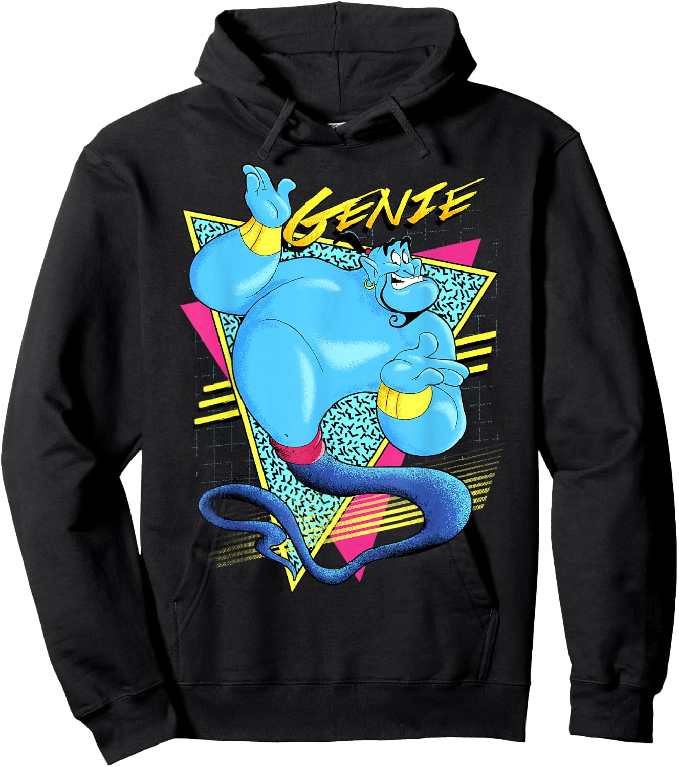 Disney Aladdin Genie Retro Abstract Portrait Logo Small Hoodie - Hoodie | Black