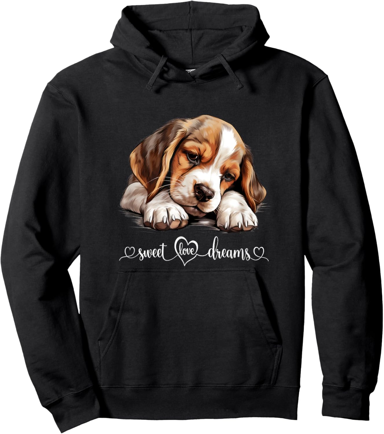 Cute Dog Graphic Dog Lover Beagle Puppy Dog Hoodie - Hoodie | Black