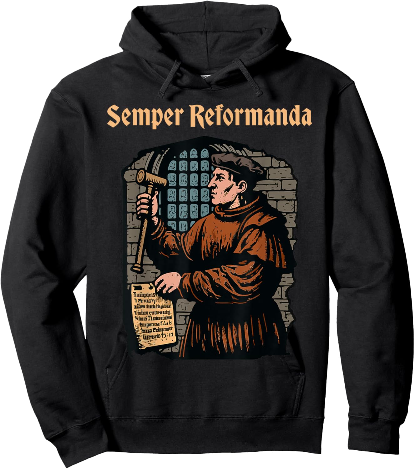 Martin Luther Reformation Semper Reformanda Christian Hoodie - Hoodie | Black