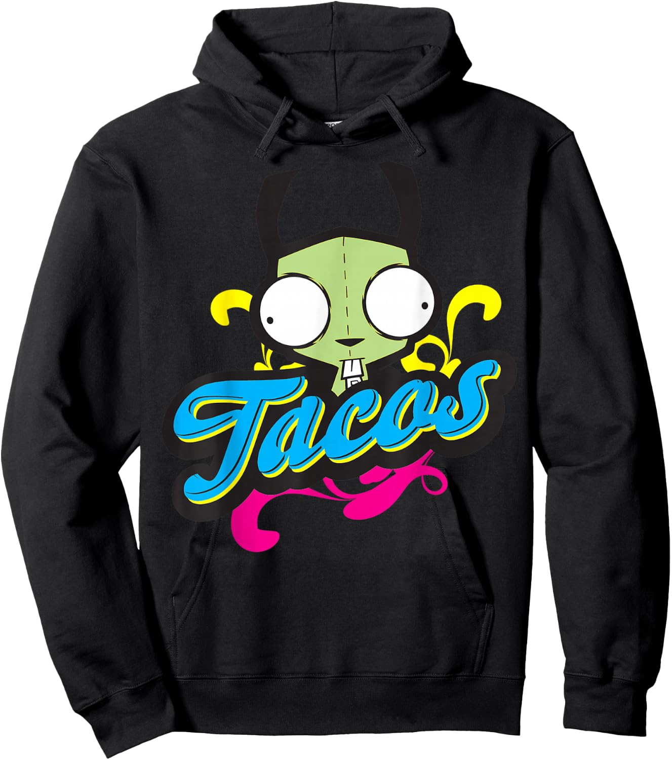 Invader Zim Gir Taco Bold Text Hoodie - Hoodie | Black