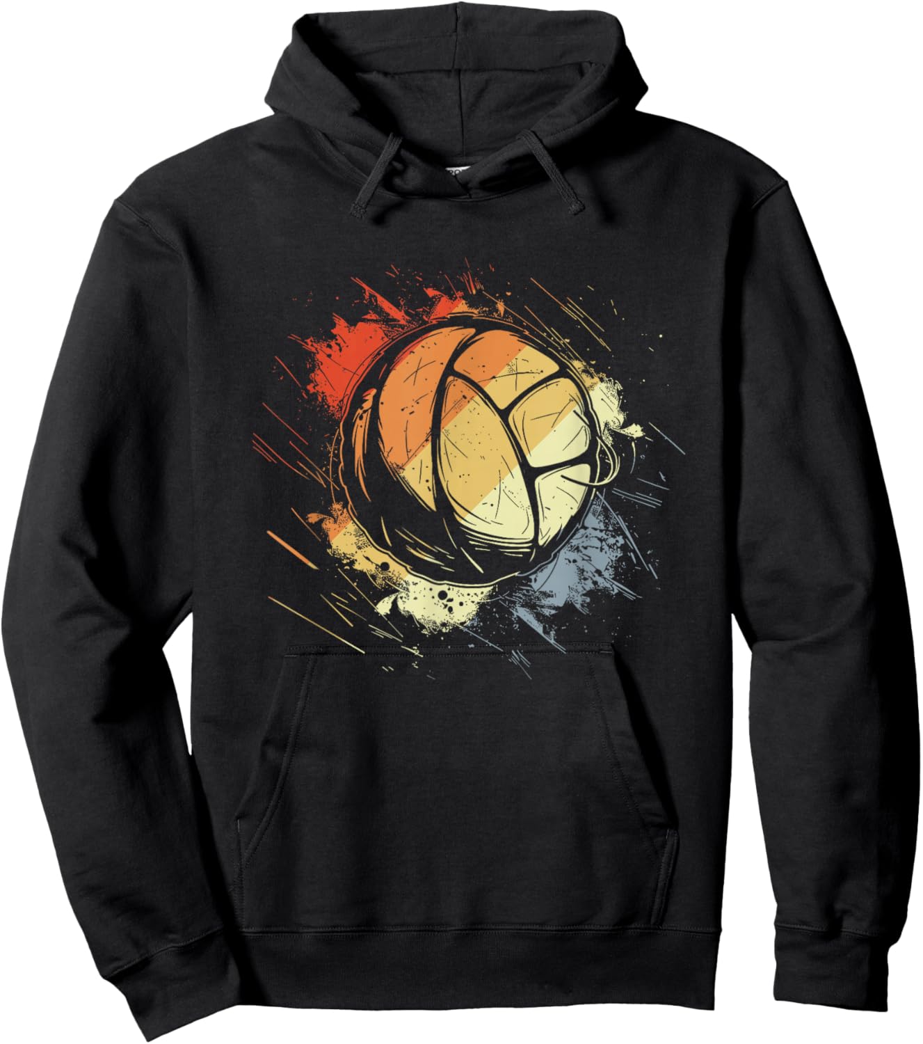 Vintage Volleyball Team Sport , Black, S Hoodie - Hoodie | Black