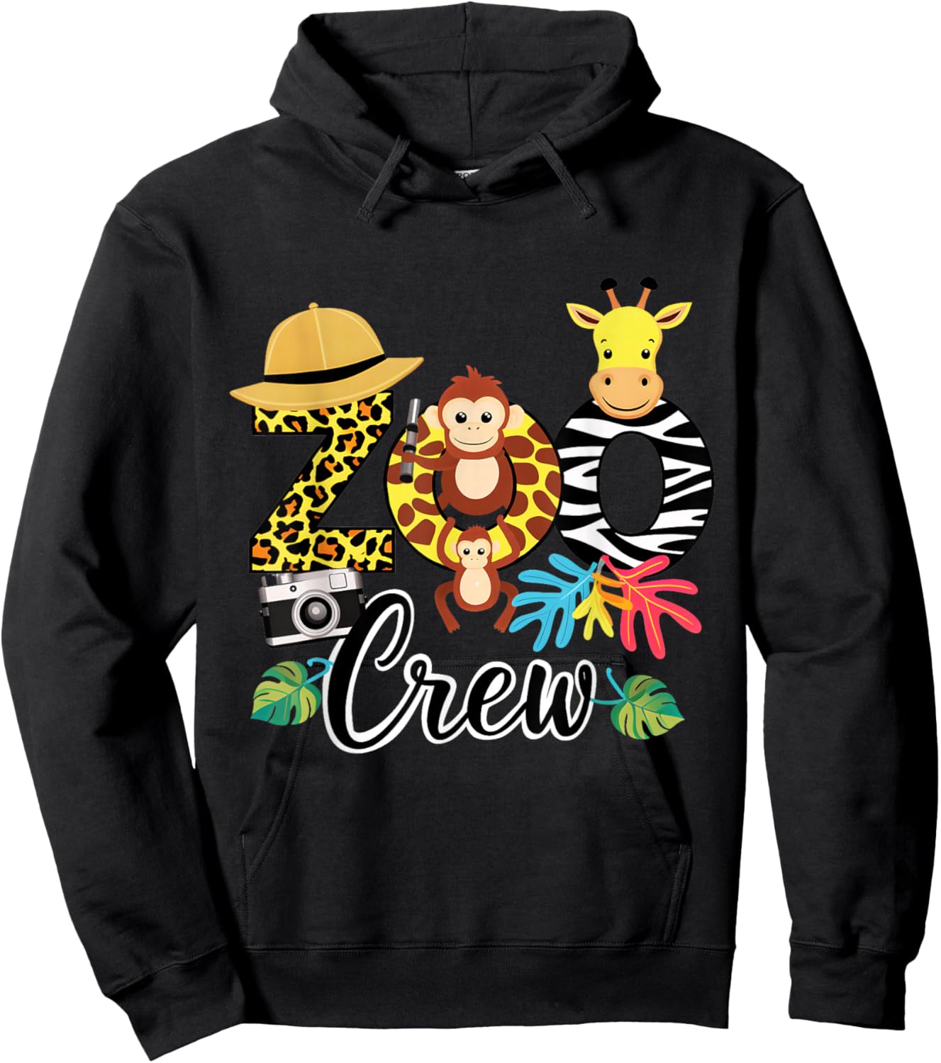 Zoo Giraffe Crew Safari Animal Zoo Keeper Kids Costume Gifts Hoodie - Hoodie | Black
