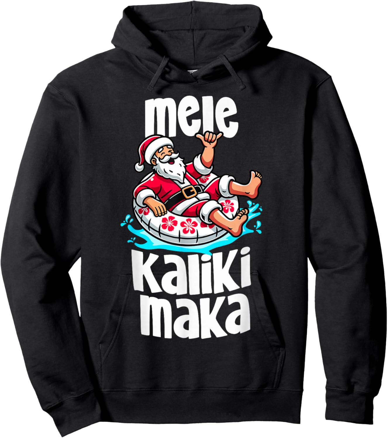 Funny Mele Kalikimaka Family Vacation Hawaiian Christmas Hoodie - Hoodie | Black