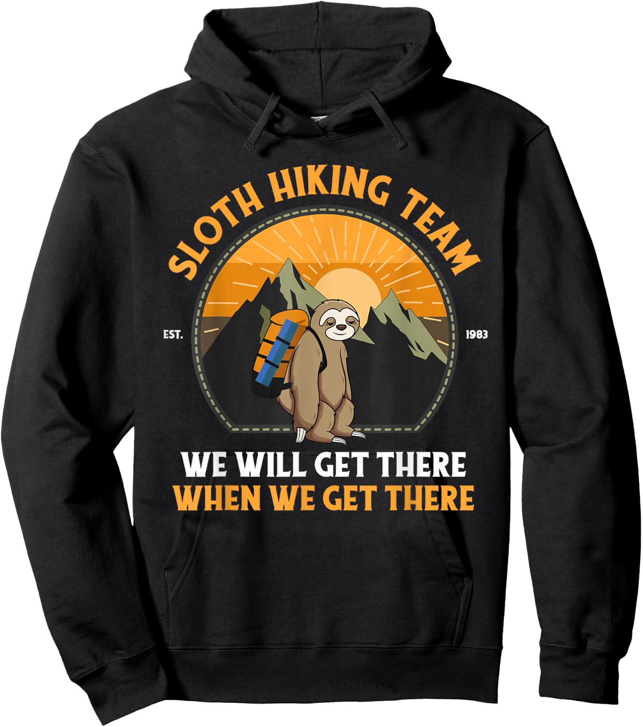 Sloth Hiking , Sloth Hiking Team Hoodie - Hoodie | Black