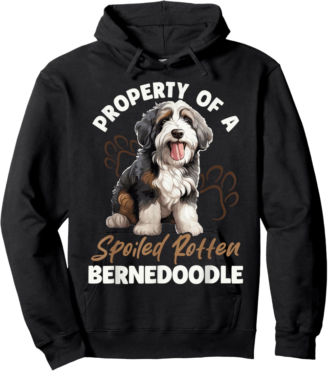 Bernedoodle Dog Breed Pet Property of a spoiled rotten Women Kids Hoodie - Hoodie | Black