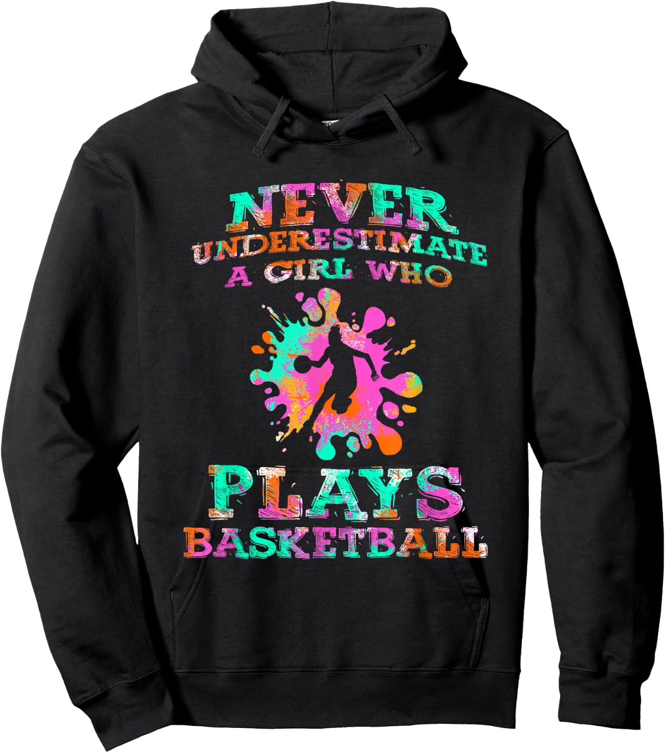Basketball Player - Hoops Streetball Baller Basketball Girls Hoodie - Hoodie | Black