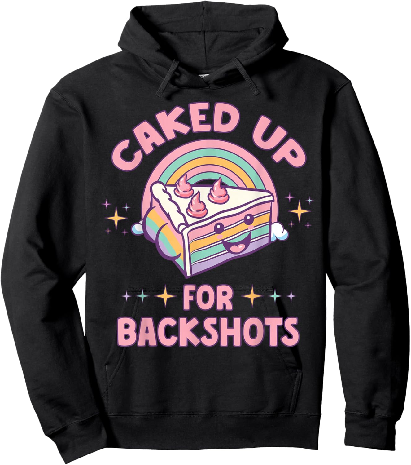 Funny Caked Up for Backshots Inapropriate Adult Humor Meme Hoodie - Hoodie | Black