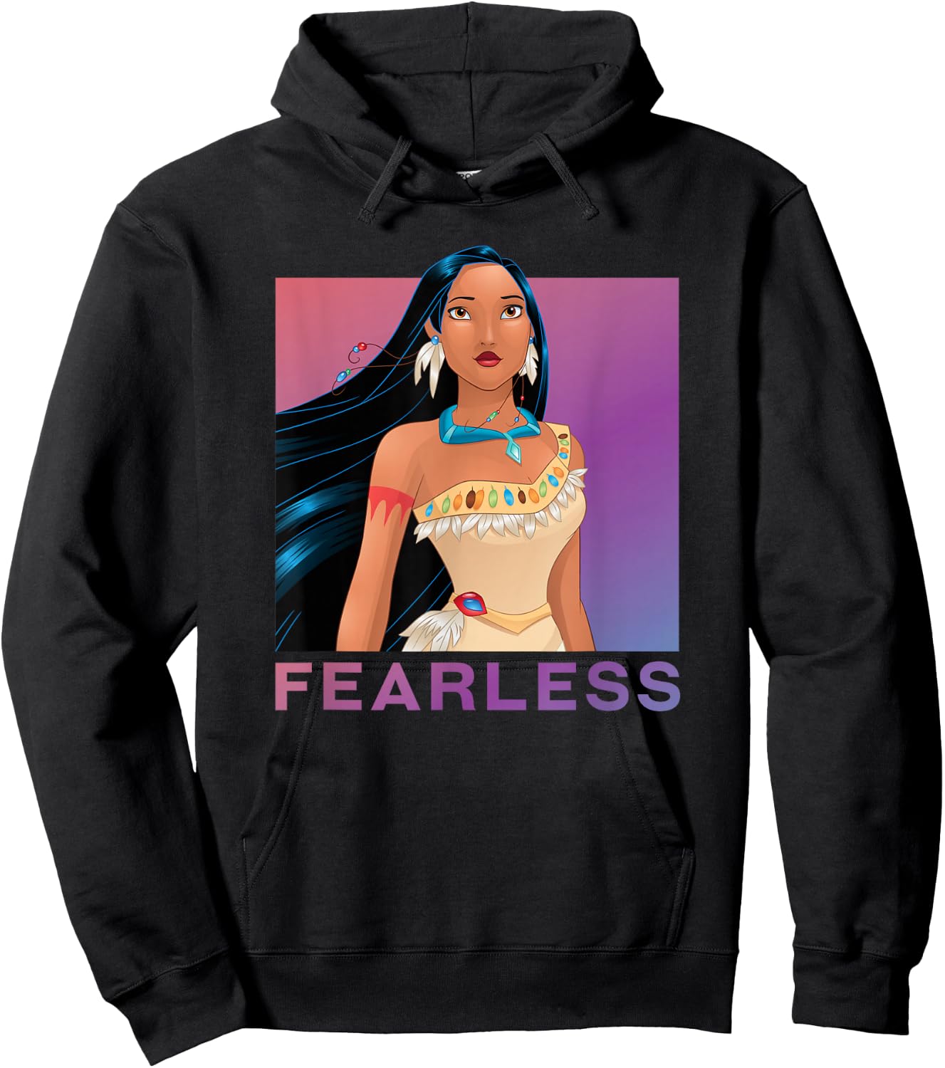 Disney Princess Pocahontas Fearless Purple Ombre Small Hoodie - Hoodie | Black