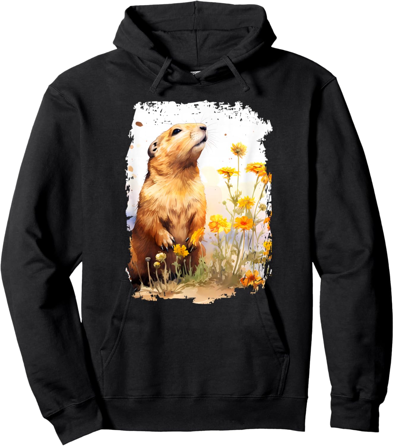 Prairie dog Flower Butterfly Hoodie - Hoodie | Black