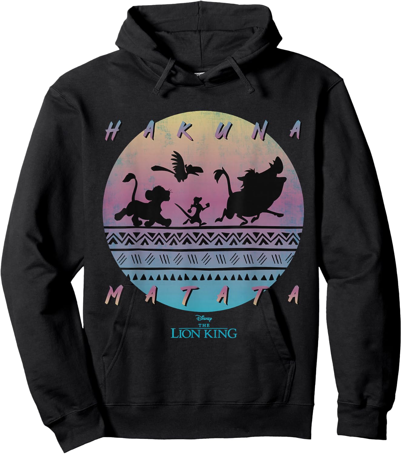 Disney The Lion King Hakuna Matata 90s Circle Hoodie - Hoodie | Black