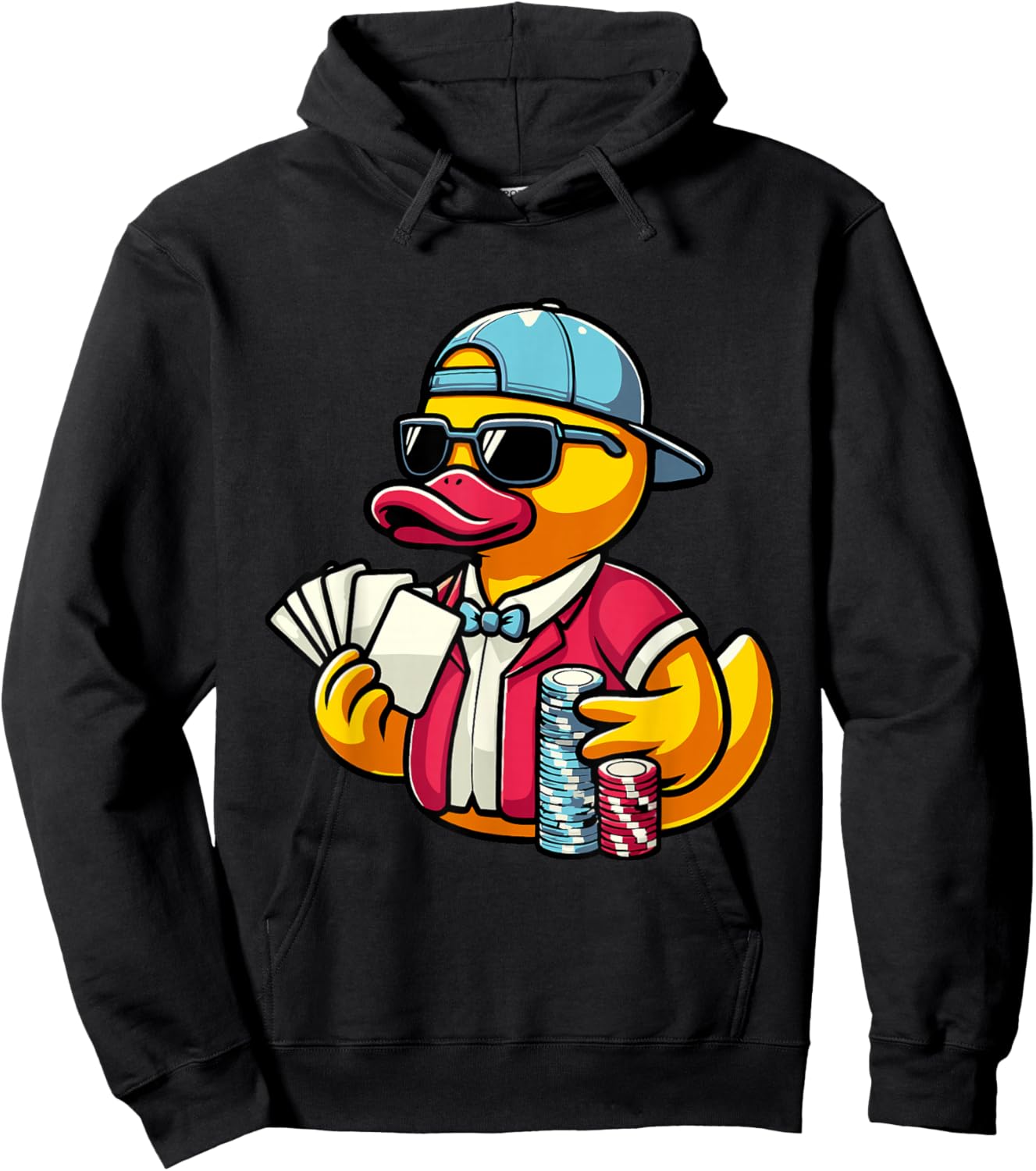 Poker Rubber Duck Playing Cards Gambling Hoodie - Hoodie | Black