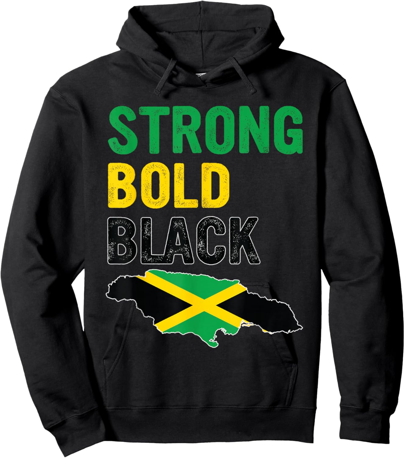 Jamaica Independence Day Strong Bold Black Jamaican Flag Hoodie - Hoodie | Black