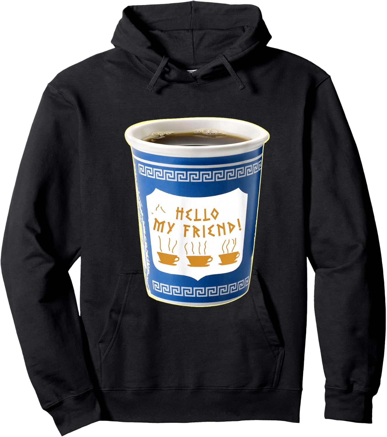 Old School NY New York Hometown Greek Diner Coffee Cup Hoodie - Hoodie | Black