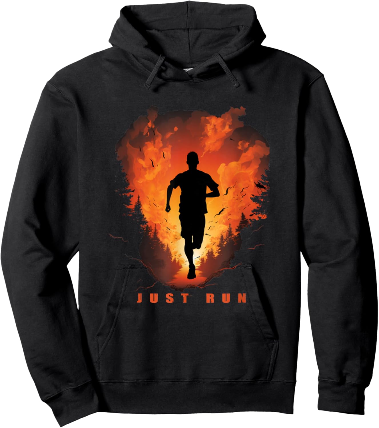 Just Run Cross Country Running Jogging XC Runner Marathoner Hoodie - Hoodie | Black