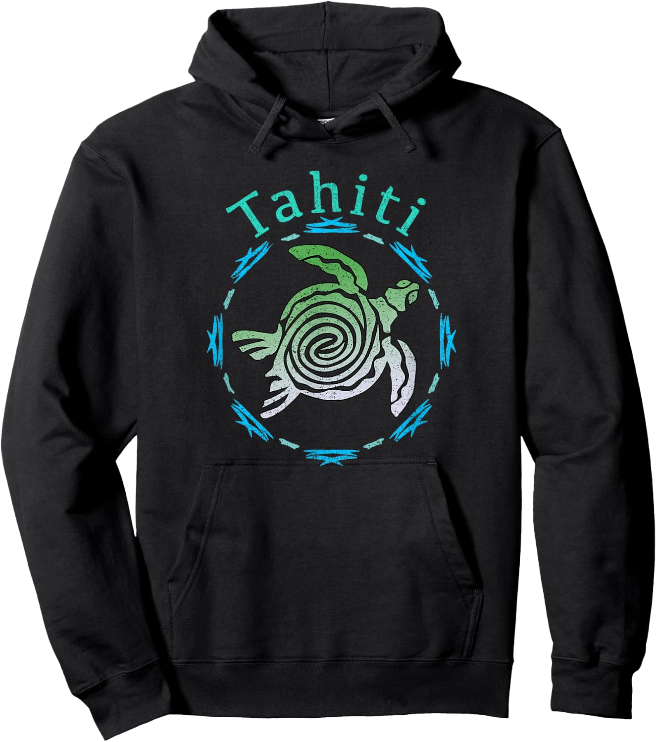 Tahiti Vintage Tribal Turtle Gift Small Hoodie - Hoodie | Black