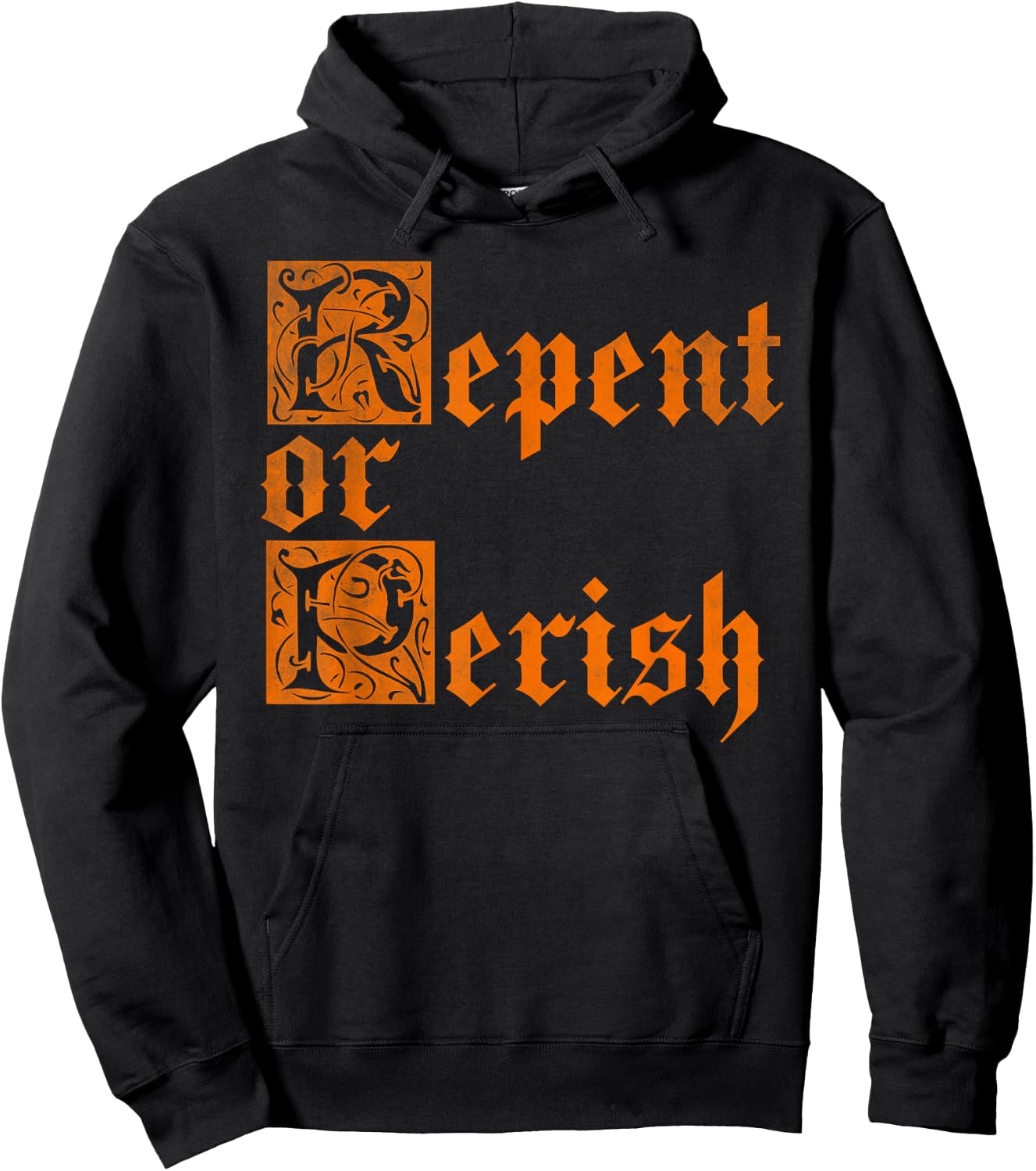 Repent or perish vintage Hoodie - Hoodie | Black